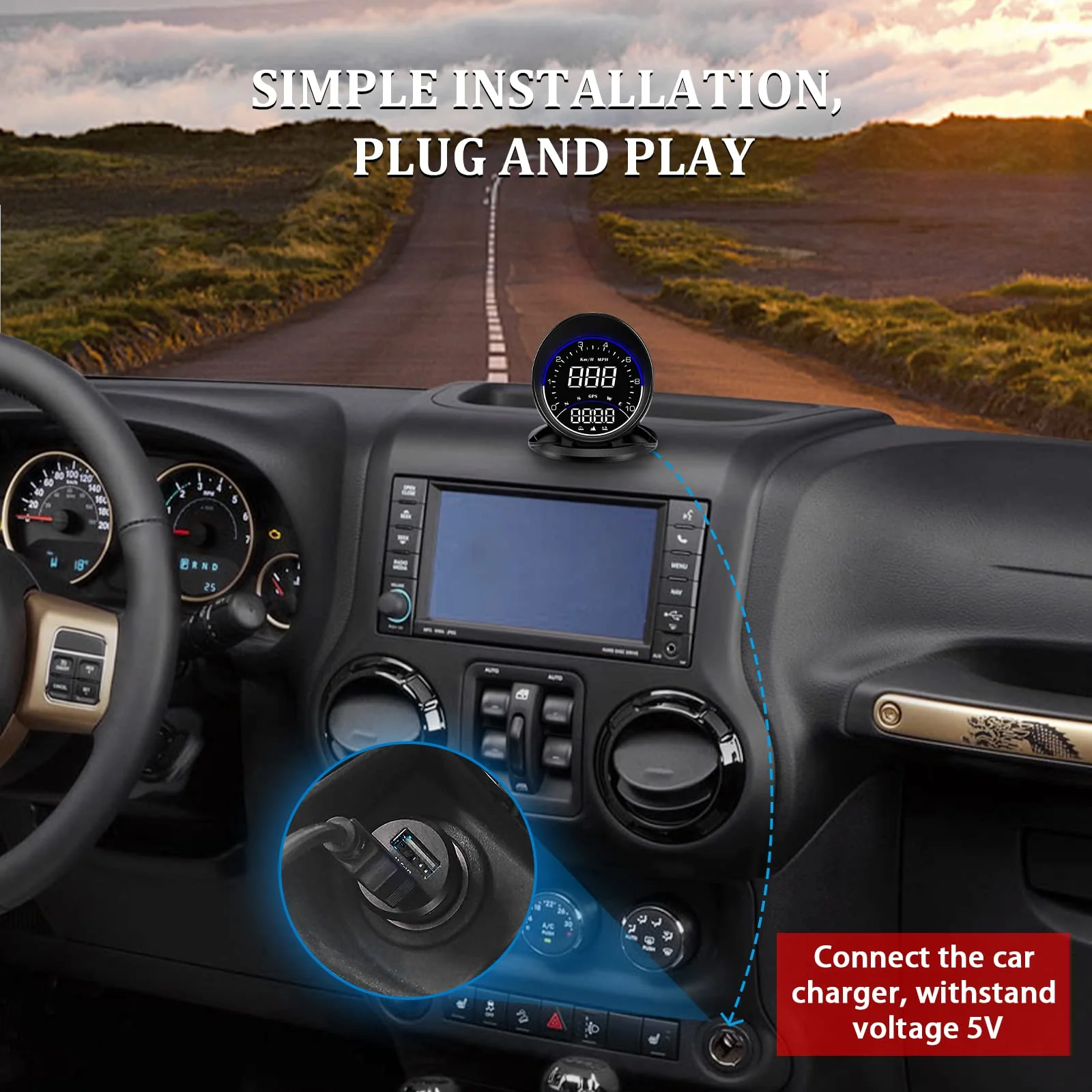 Auto GPS Speedometer G6, Car HUD Head Up Display HD Display, Overspeed Alarm for All Vehicle - Image 8