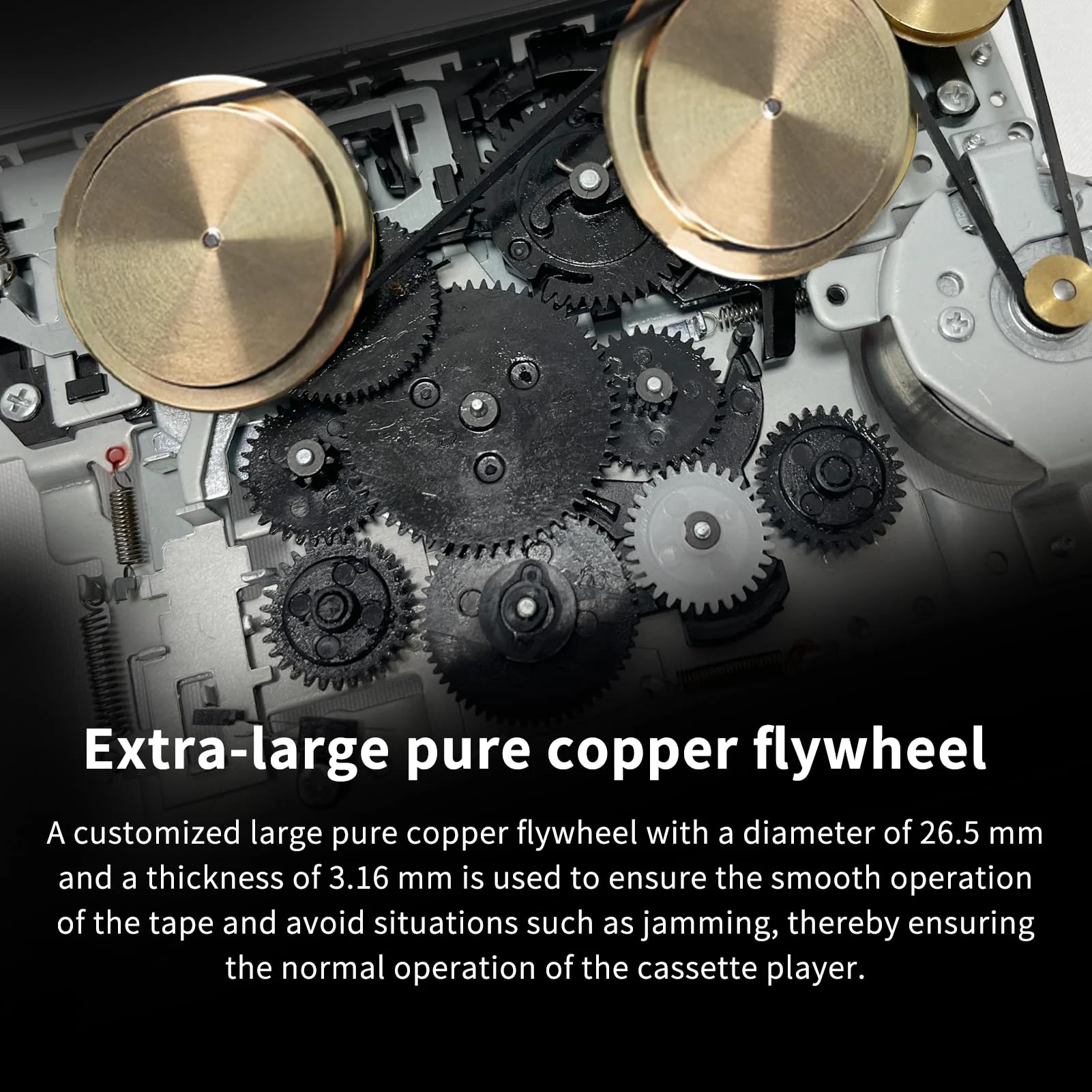 Auto Reverse &Clear Stereo Cassette Player,Built-in Cool Copper Wheel Movement&Earphone,Cassette Tape to MP3 Converter with Tape Converter Software,Powered by USB Power Cord or AA Battery - Image 2