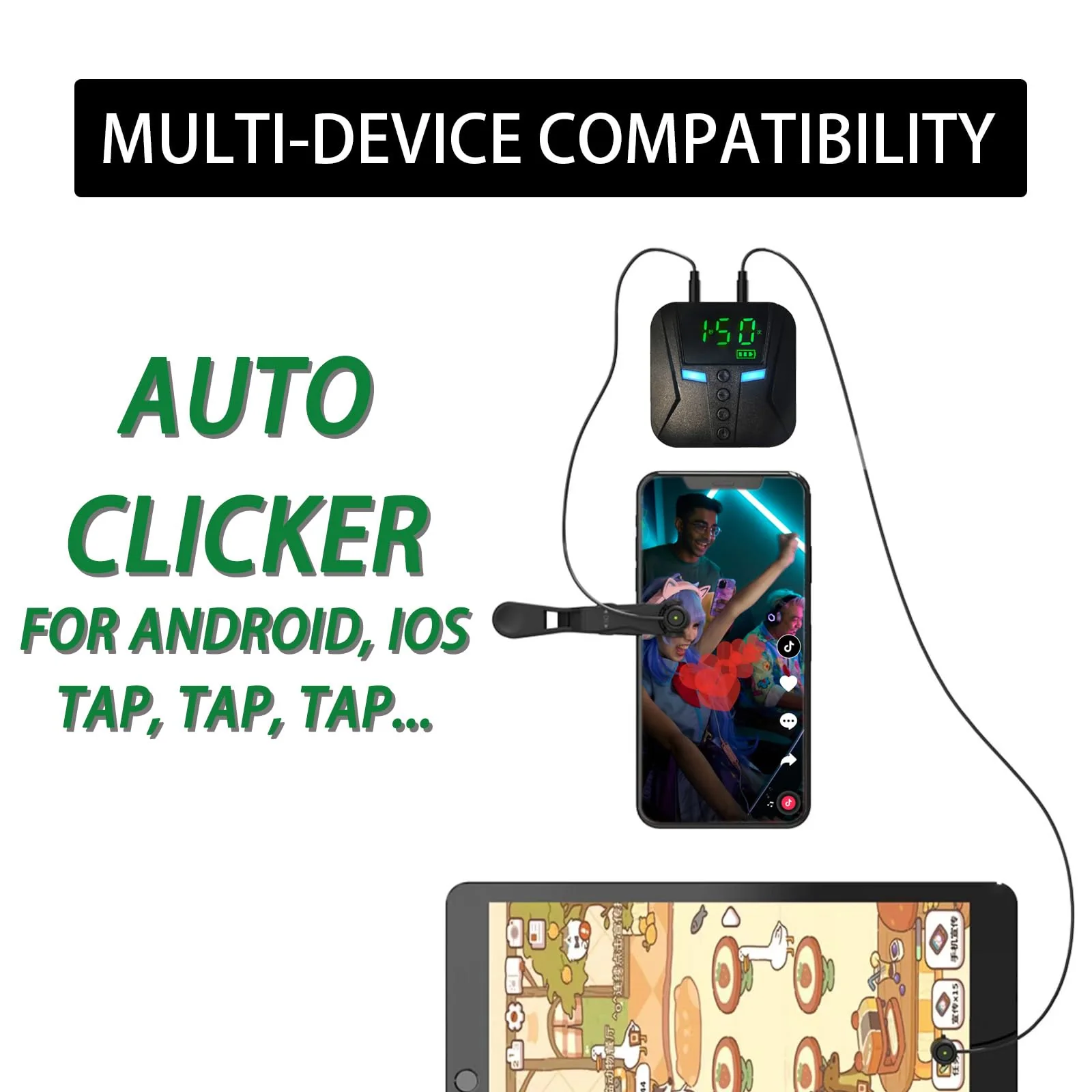 Automatic Clicker for iPhone iPad, Phone Screen Device Speed Clicker for Android IOS, Simulated Finger Continuous Clicking, Adjustable Auto Physical Tapper, Suitable for Games,Reward Tasks(1 Second Fastest 50 Times) G1 - Image 5