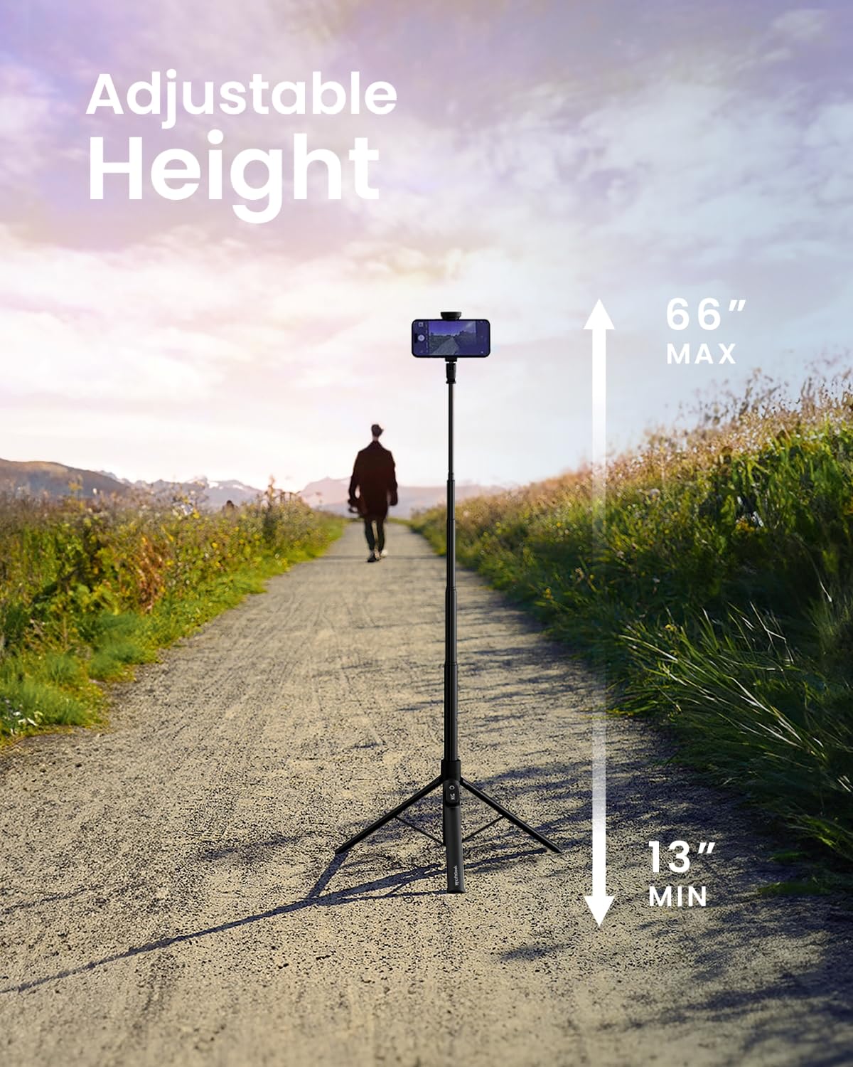 Automatic Tripod for iPhone, 66" Phone Tripod Selfie Stick for Cell Phone, Tripod Stand with Remote for Video Recording, Black - Image 3