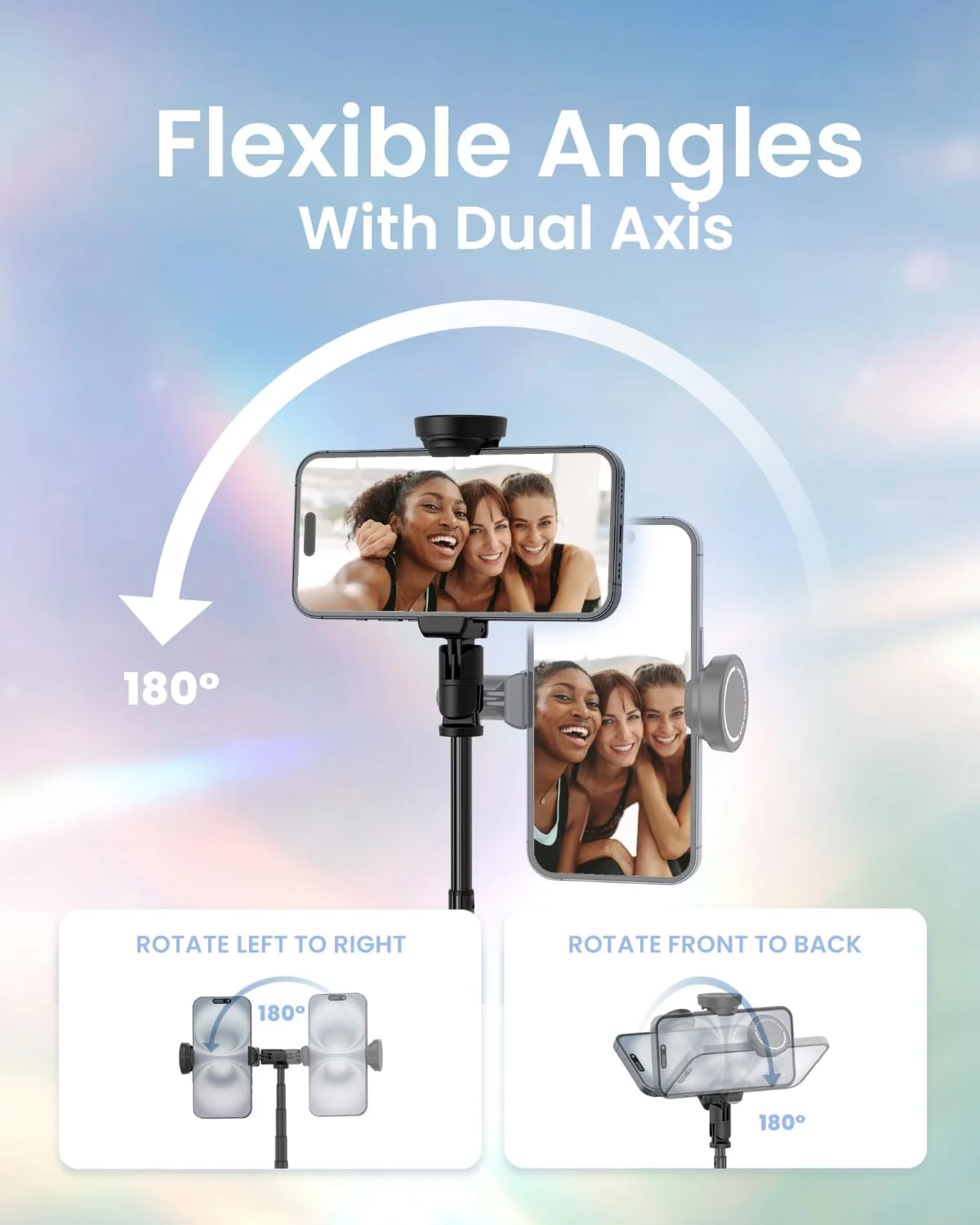Automatic Tripod for iPhone, 66" Phone Tripod Selfie Stick for Cell Phone, Tripod Stand with Remote for Video Recording, Black - Image 4