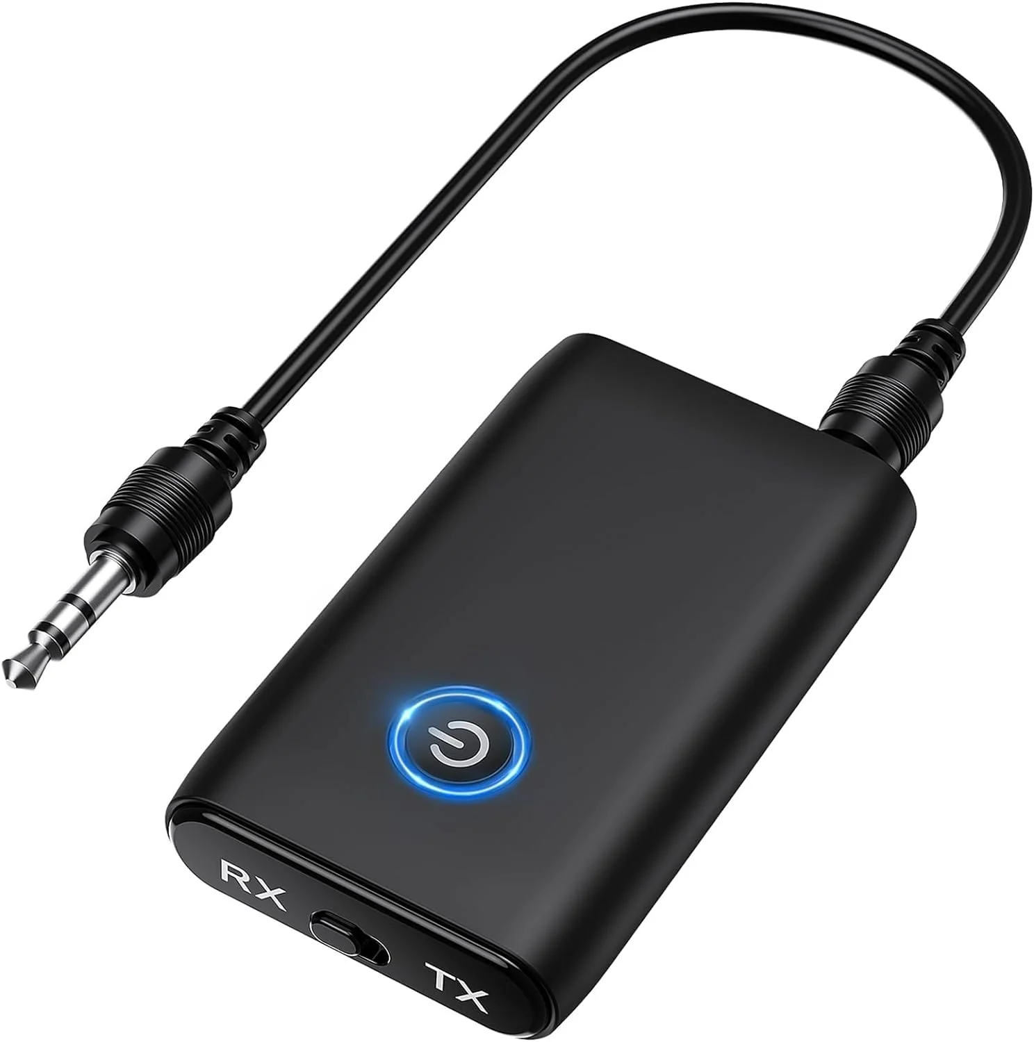 Aux Bluetooth Adapter for Car, Bluetooth 5.0 Transmitter Receiver, Portable Wireless Bluetooth Adapter, 2-in-1 Bluetooth Aux Adapter, Audio Receiver for Laptop, Radio, Headphones, Speakers, TV Black