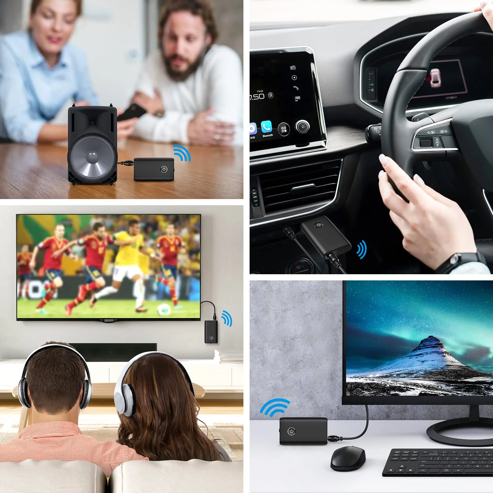 Aux Bluetooth Adapter for Car, Bluetooth 5.0 Transmitter Receiver, Portable Wireless Bluetooth Adapter, 2-in-1 Bluetooth Aux Adapter, Audio Receiver for Laptop, Radio, Headphones, Speakers, TV Black - Image 7
