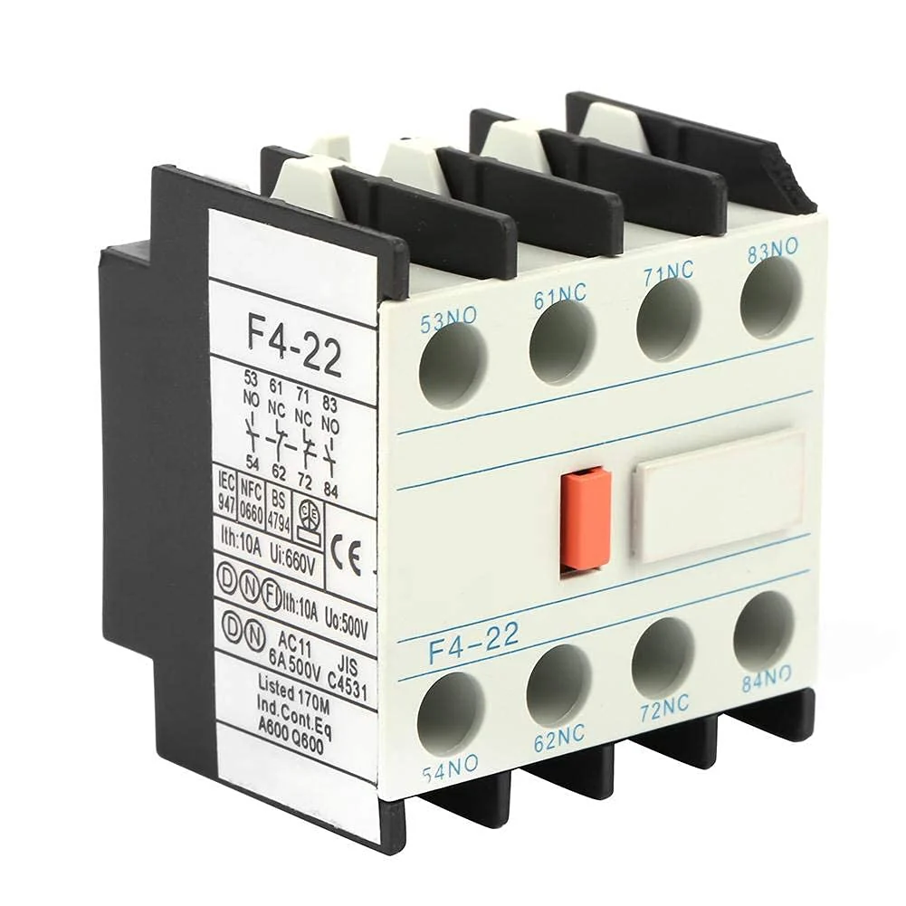 Auxiliary Contacts Block Fit CJX2 AC Contactor, 2 N/O Contactors LADN22 AC Contactor Schakelaar F4-22 Model