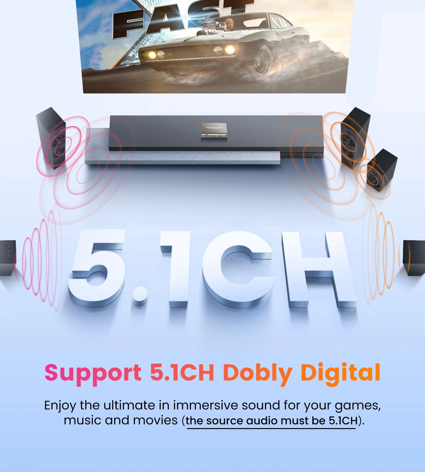avedio links 4K HDMI Audio Extractor Splitter, 1080P HDMI to HDMI Audio Converter + Optical Toslink SPDIF + L/R Stereo Analog Audio, HDMI Audio Adapter for Fire Stick, Blu-Ray Player (4K 30Hz Grey) 4K 30Hz Grey - Image 3