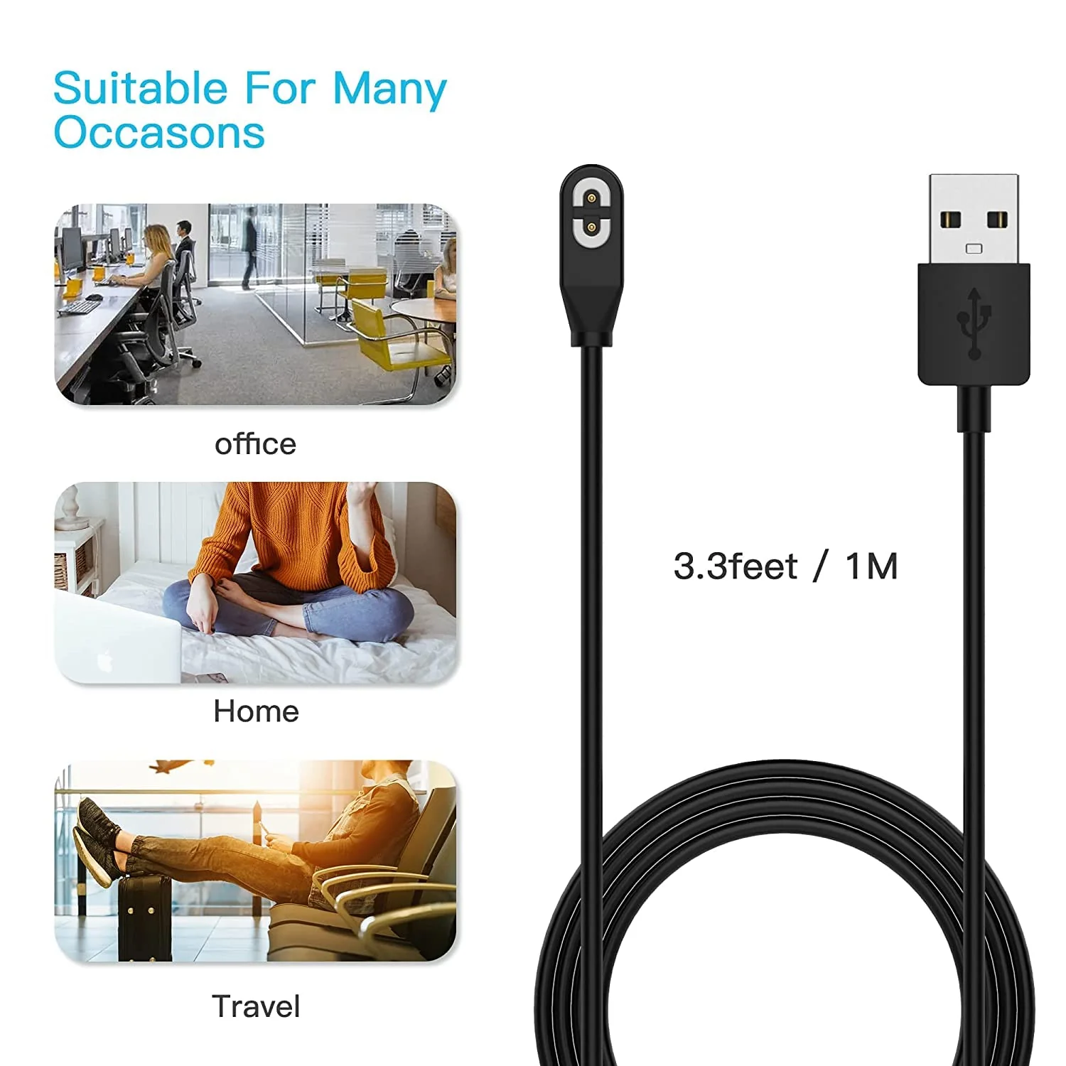AWINNER 2 Pack Compatible for Shokz Charging Cable,Magnetic Charger Cord Compatible for Aftershokz Aeropex AS800,Shokz OpenRun Pro,OpenRun,OpenRun Mini,OpenComm Bone Conduction Headphones - Image 6