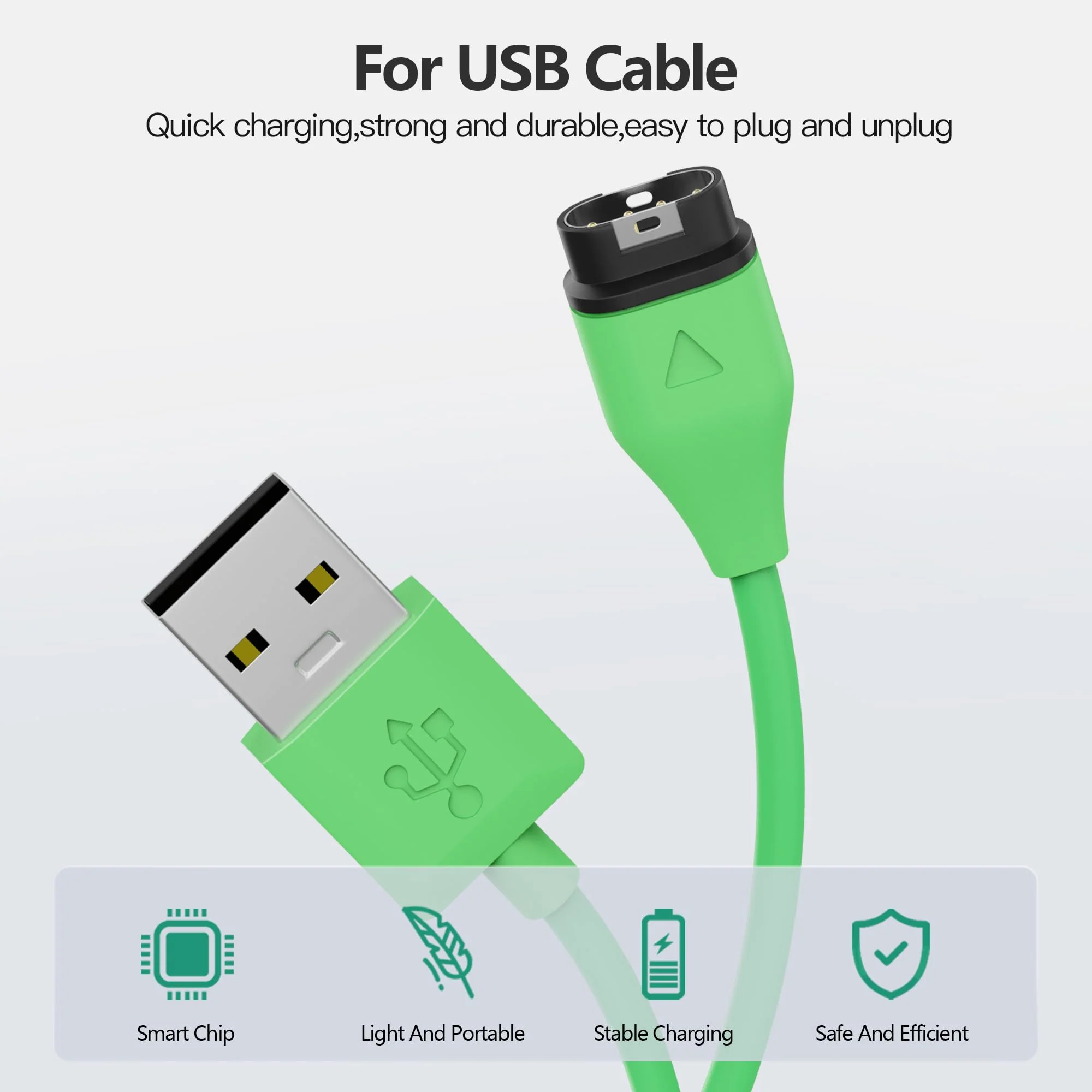 AWINNER Compatible with Garmin Watch Charger Cable (USB A - 1 Pack) USB A - 1 Pack - Image 3