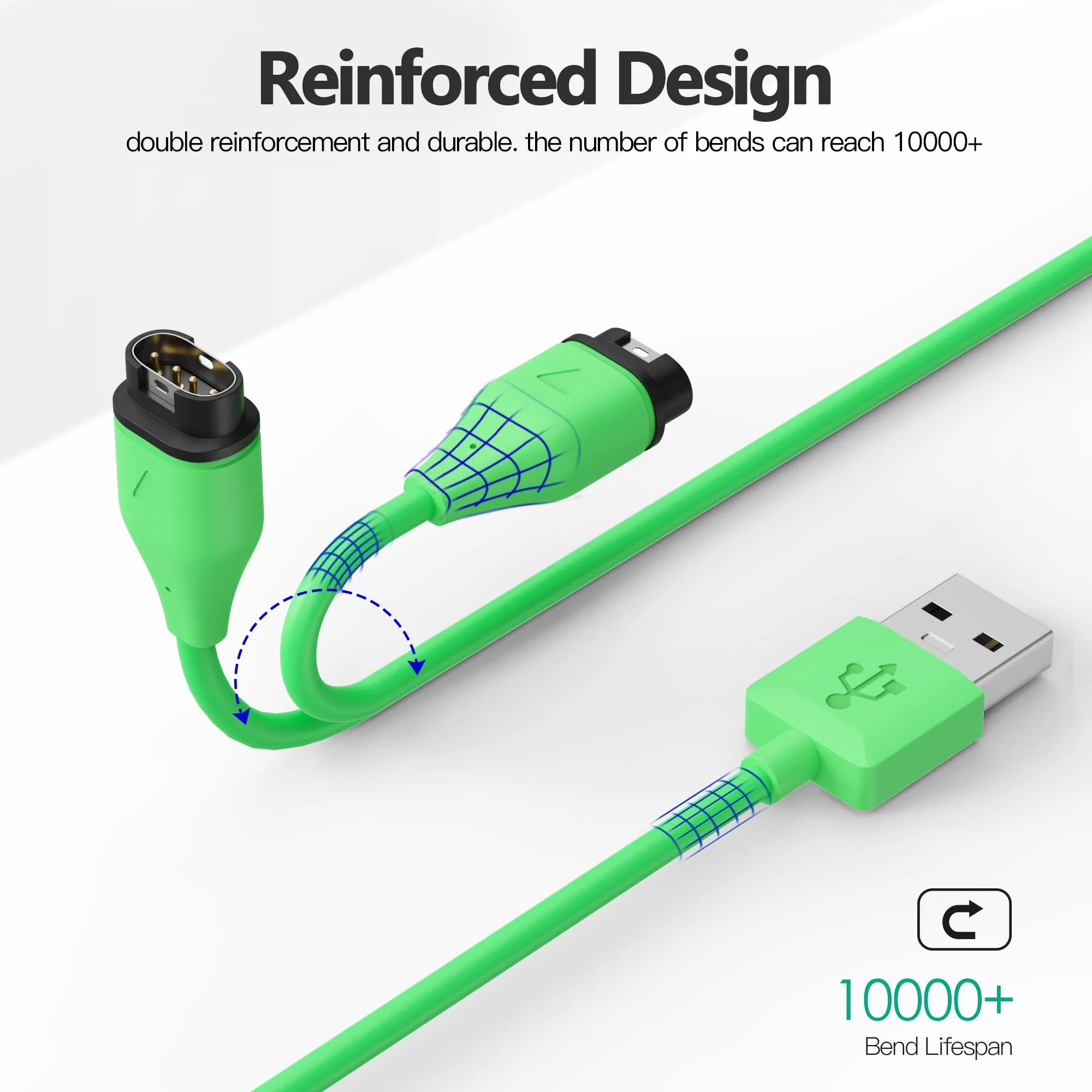 AWINNER Compatible with Garmin Watch Charger Cable (USB A -2 Pack) USB A -2 Pack - Image 6
