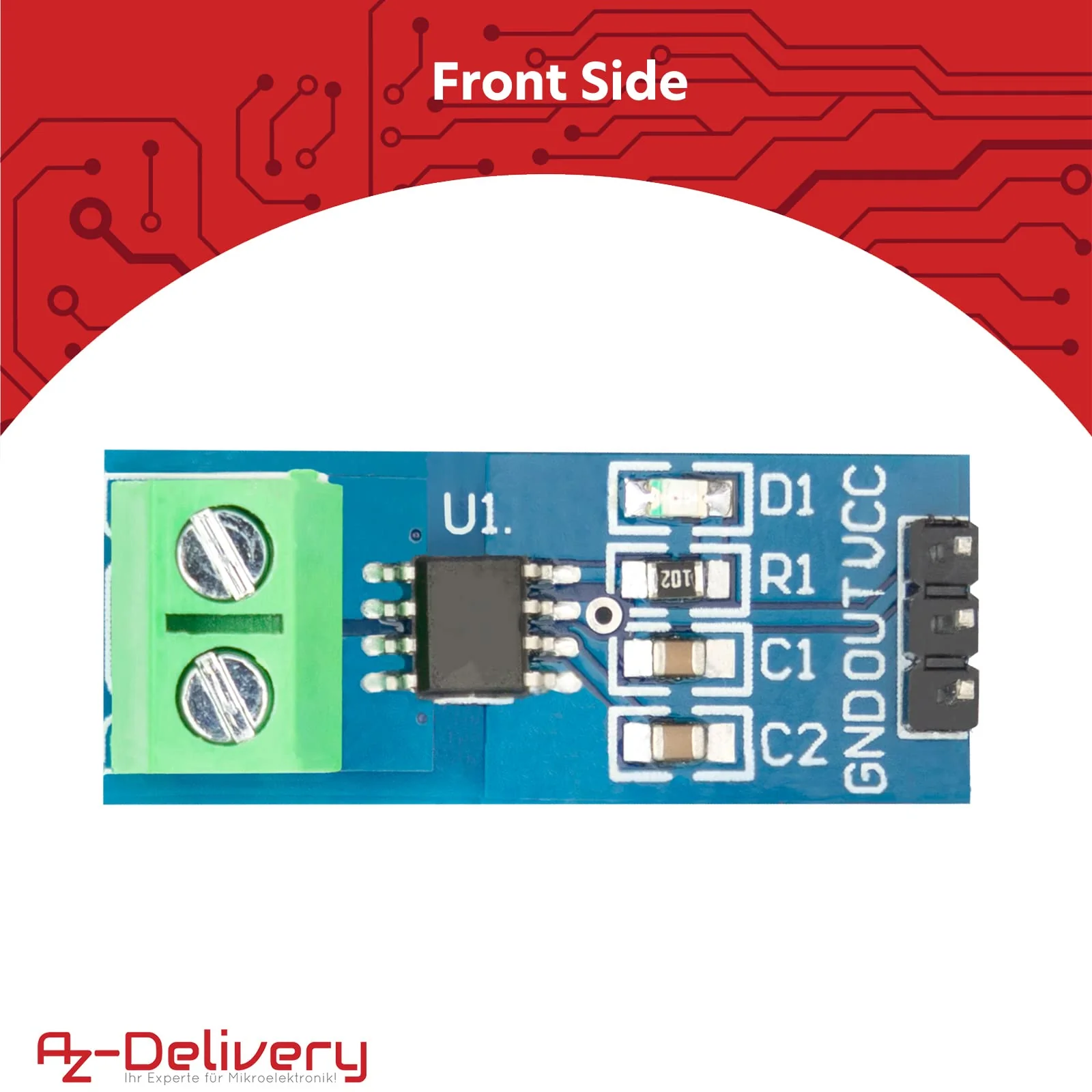 AZDelivery ACS712 Current Sensor 5A Measuring Range Module Current Sensor Compatible with Arduino Bascom Includes E-Book - Image 2