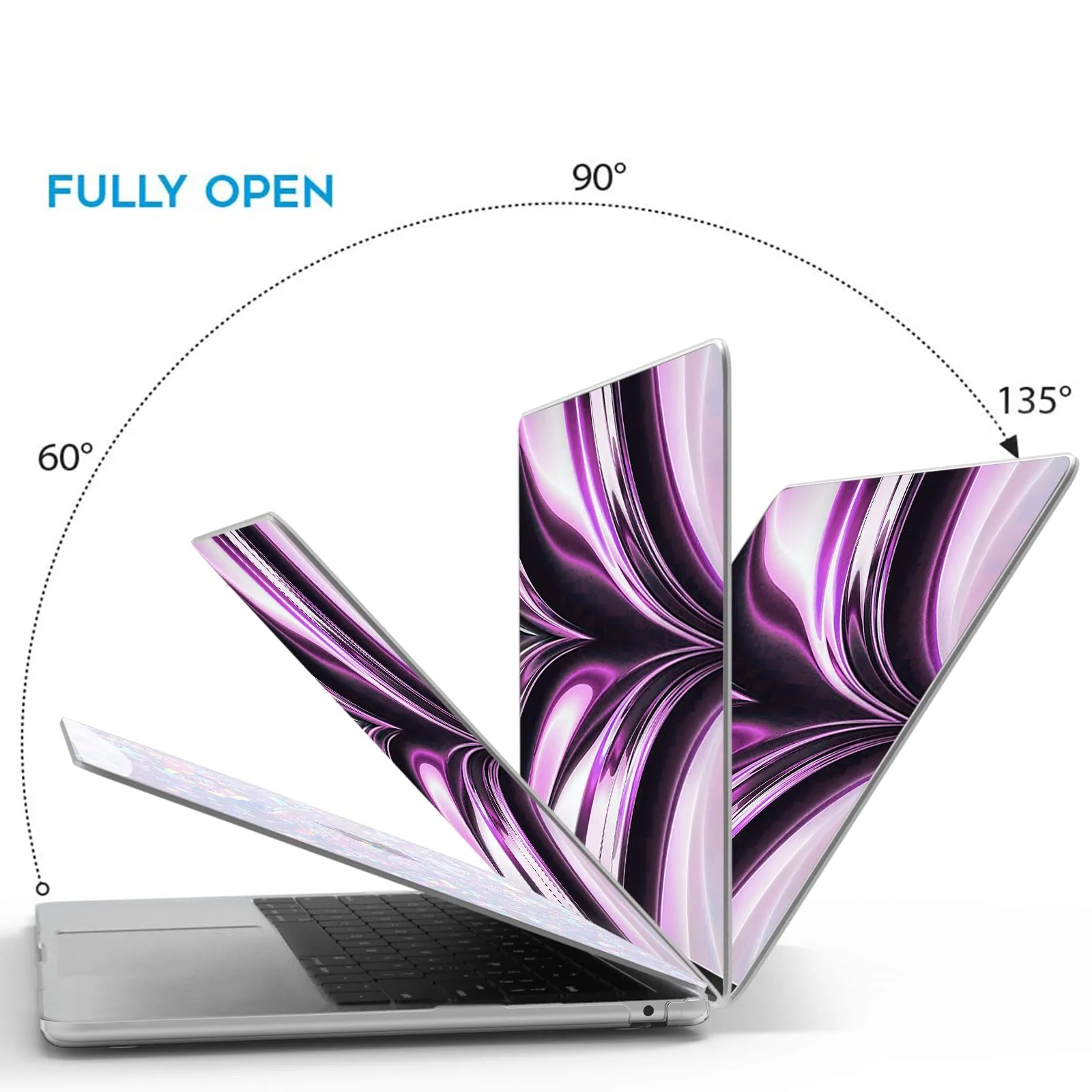 B BELK Compatible with MacBook Air 13.6 inch Case 2024 2023 2022 Release M3 A3113 M2 A2681 Liquid Retina Display & Touch ID, Plastic Hard Shell Case & Keyboard Cover & Screen Protector, Iridescent - Image 4