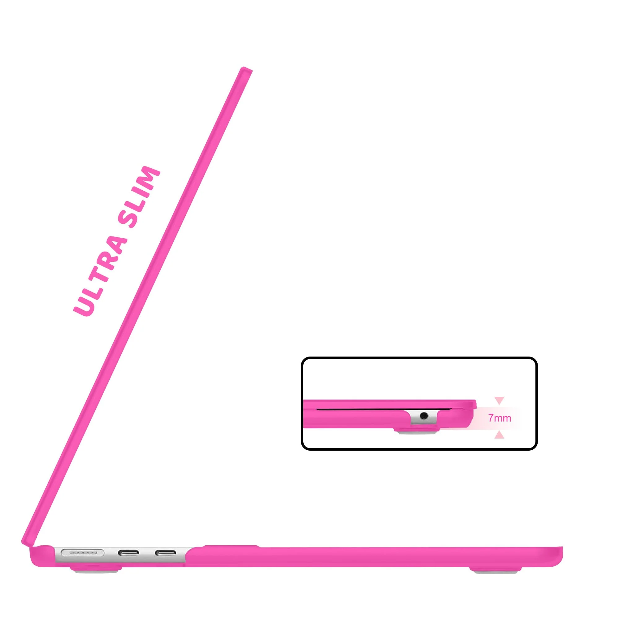B BELK Compatible with MacBook Air 13.6 inch Case 2024 2023 2022 Release M3 A3113 M2 A2681 with Liquid Retina Display, Plastic Hard Shell Case + Keyboard Cover + Screen Protector, Hot Pink - Image 3