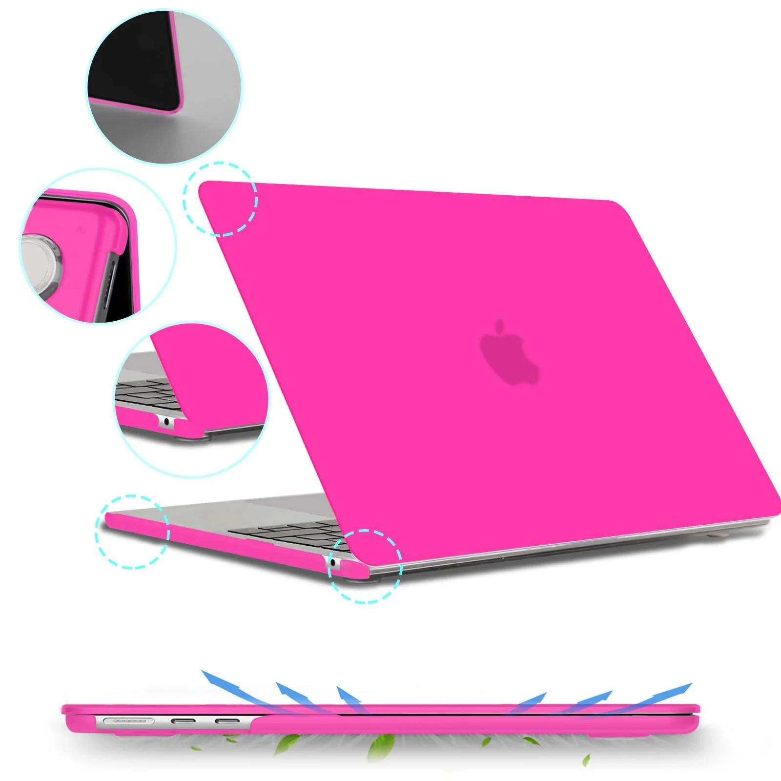 B BELK Compatible with MacBook Air 13.6 inch Case 2024 2023 2022 Release M3 A3113 M2 A2681 with Liquid Retina Display, Plastic Hard Shell Case + Keyboard Cover + Screen Protector, Hot Pink - Image 5