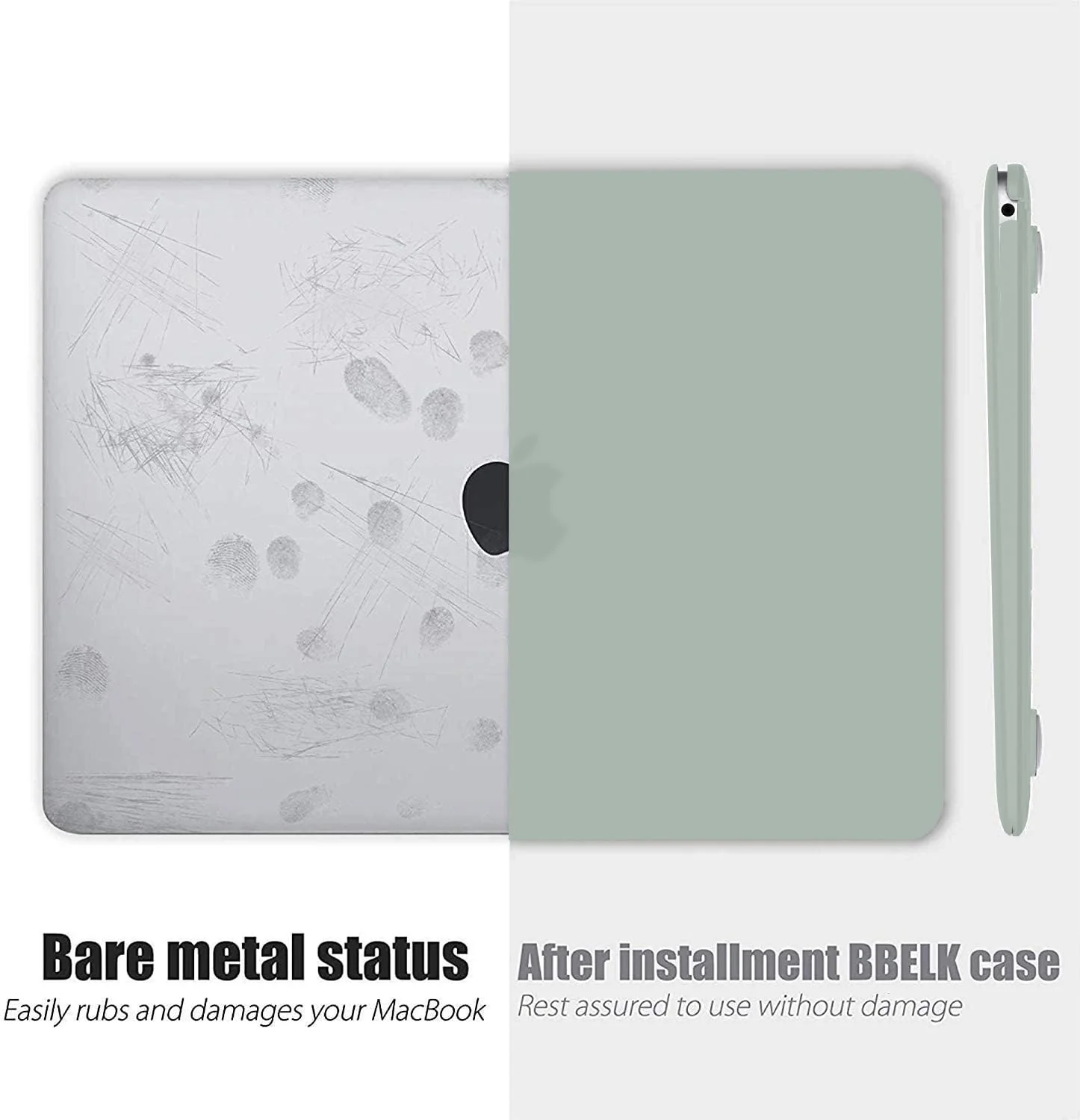 B BELK Compatible with MacBook Air 13 inch Case 2022 2021 2020 2019 2018 Release A2337 M1 A2179 A1932 with Touch ID, Matte Plastic Hard Shell Case & Keyboard Cover & Screen Protector, Antique Green - Image 2
