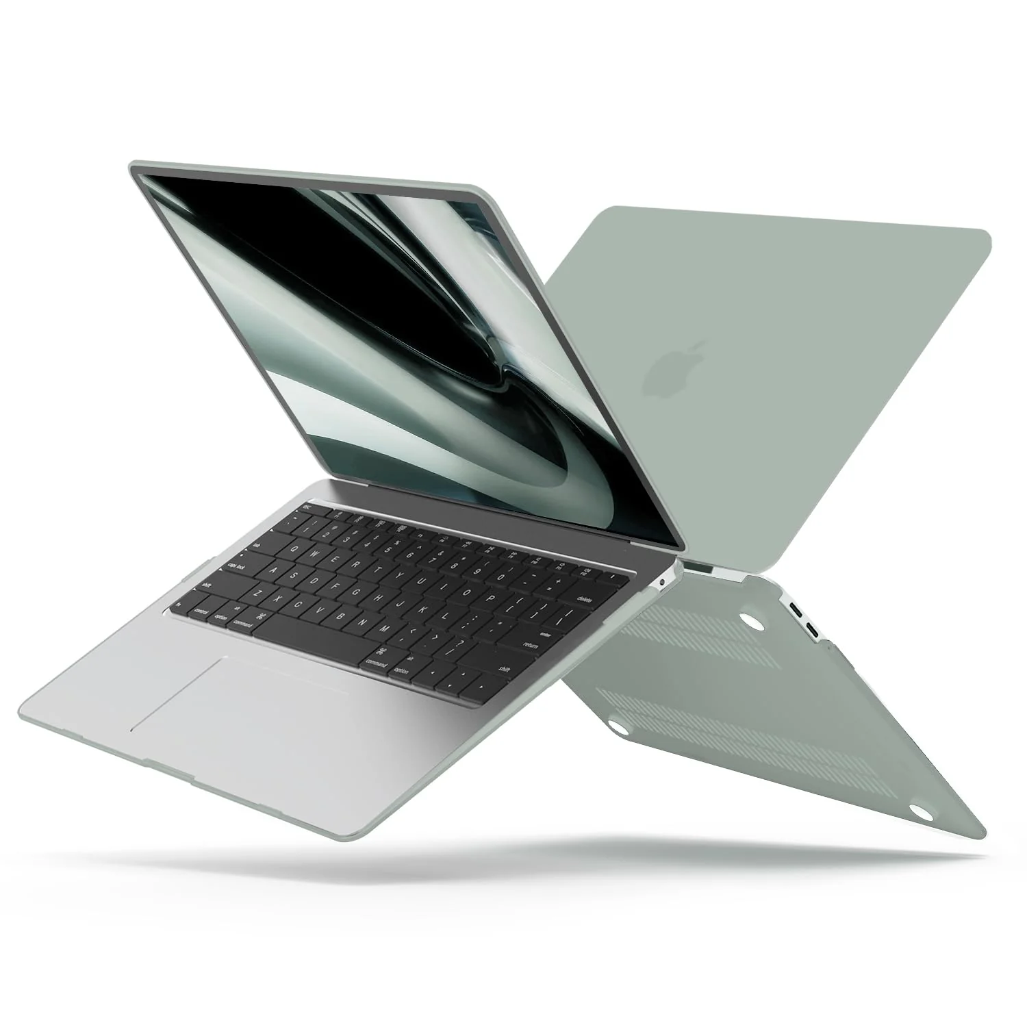 B BELK Compatible with MacBook Air 13 inch Case 2022 2021 2020 2019 2018 Release A2337 M1 A2179 A1932 with Touch ID, Matte Plastic Hard Shell Case & Keyboard Cover & Screen Protector, Antique Green - Image 5