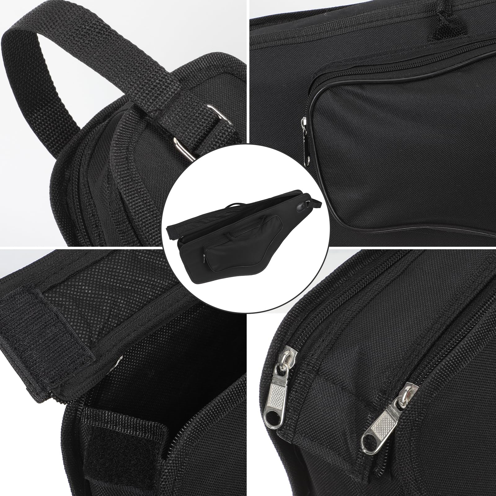 Backpacking Accessories Organizer Travel Accessories Alto Flute Alto Saxophone Instrument Accessories Alto Sax Bag Saxophone Case with Shoulder Strap Instrument Bag Black - Image 5