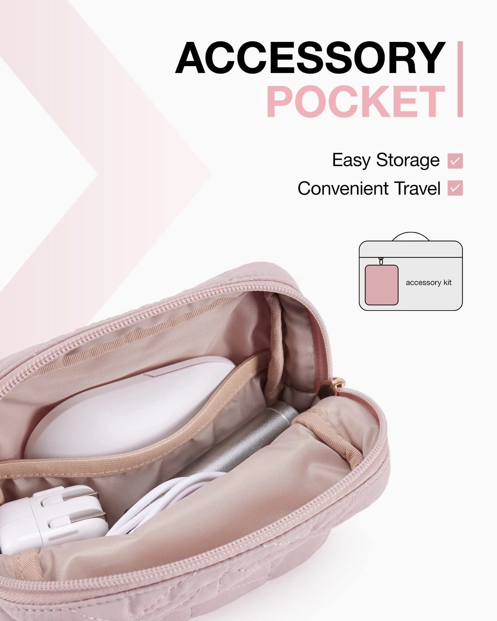 BAGSMART 15-16 inch Laptop Sleeve with Handle, Puffy Padded Laptop Case Bag, Portable MacBook Case Sleeve Fitted with MacBook Air 15.6 inch, MacBook pro 16 inch, Computer Sleeve Fitted with Dell,HP With Accessories-Pink - Image 8