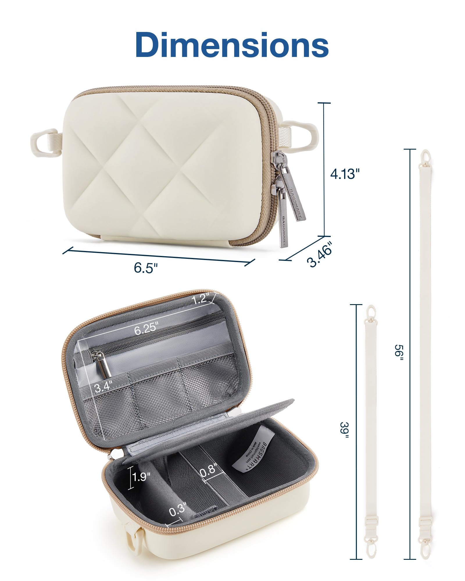 BAGSMART Digital Camera Case, Protective & Lightweight Camera Case with 2 Carrying Ways, Waterproof & Shockproof Small Camera Bag for Canon PowerShot/GoPro/Kodak Pixpro/Sony DSCW - Camel - Image 6