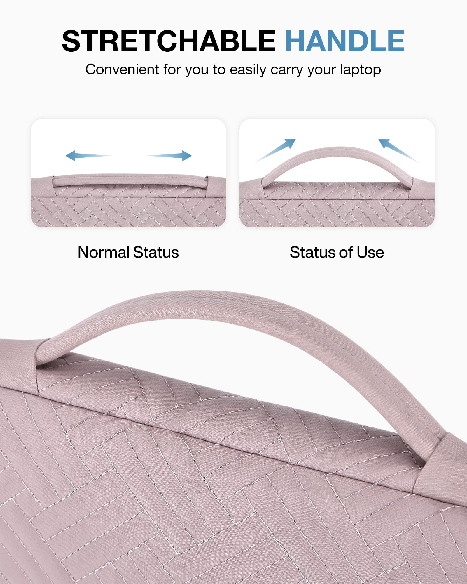 BAGSMART Laptop Case, 13.3 inch Laptop Carrying Sleeve Case, Laptop Cover Compatible with 14 Inch MacBook Pro, Compatible with 13-13.3 inch HP, Dell, Lenovo, Asus Notebook,Pink 13-13.3 Inch With Handle Cute-pink - Image 2