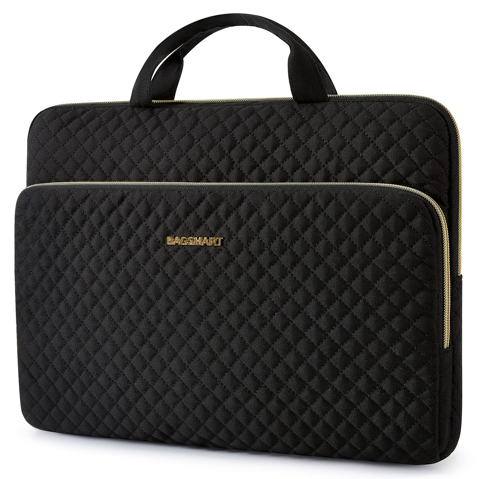 BAGSMART Laptop Sleeve for 15-inch MacBook Air/Pro,Laptop Carrying Case Compatible with 15.6 inch HP,Dell,Acer Aspire,Asus Notebook,Laptop Protective Case with Pocket and Handle, Black