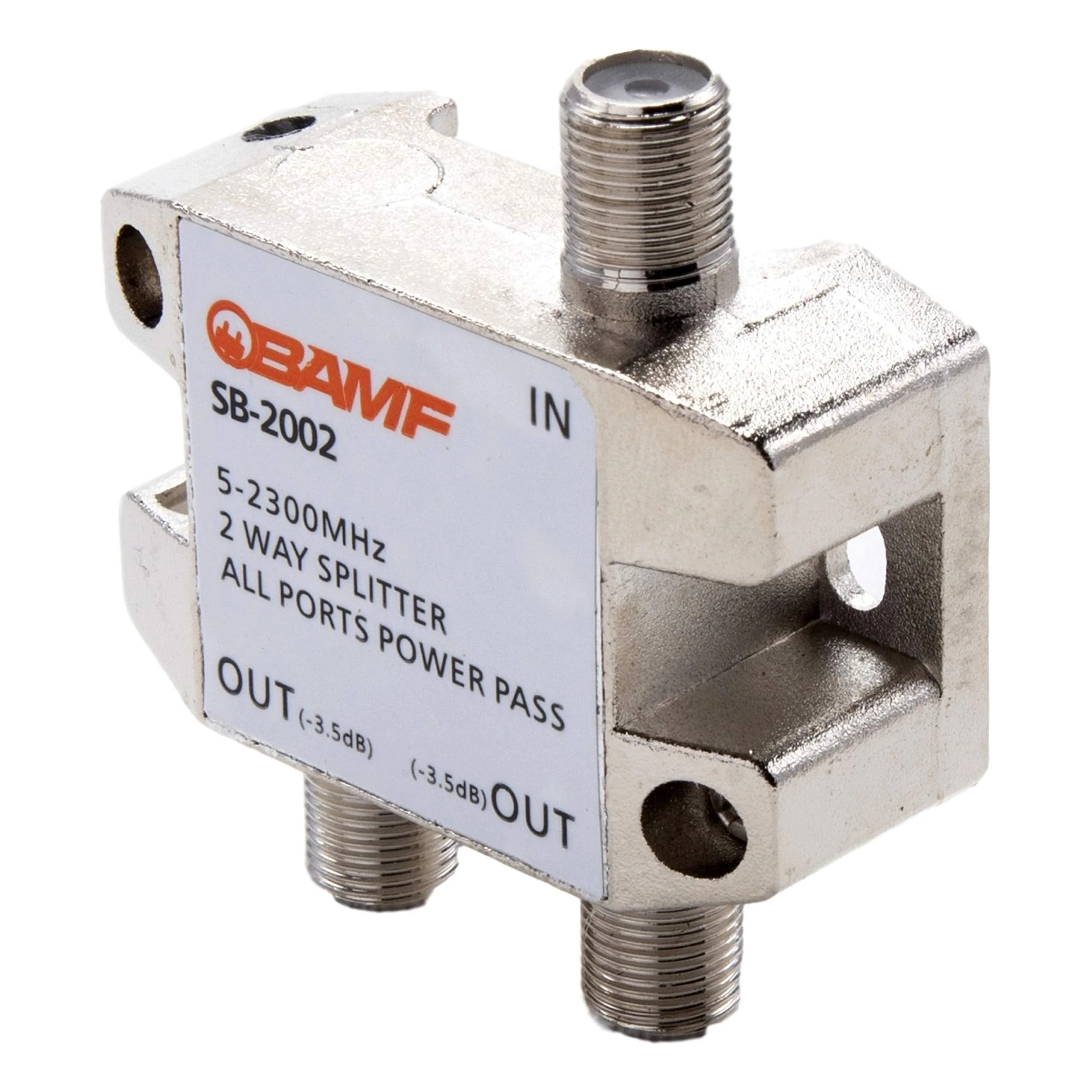 BAMF 2 Way Coaxial Cable Splitter, Bi-Directional Coax MoCA 5-2300MHz, RG6 Compatible, Nickel Plated Cable Splitter Internet and TV Splitter, Satellite, Amplifier, Antenna, Analog/Digital Connections - Image 3