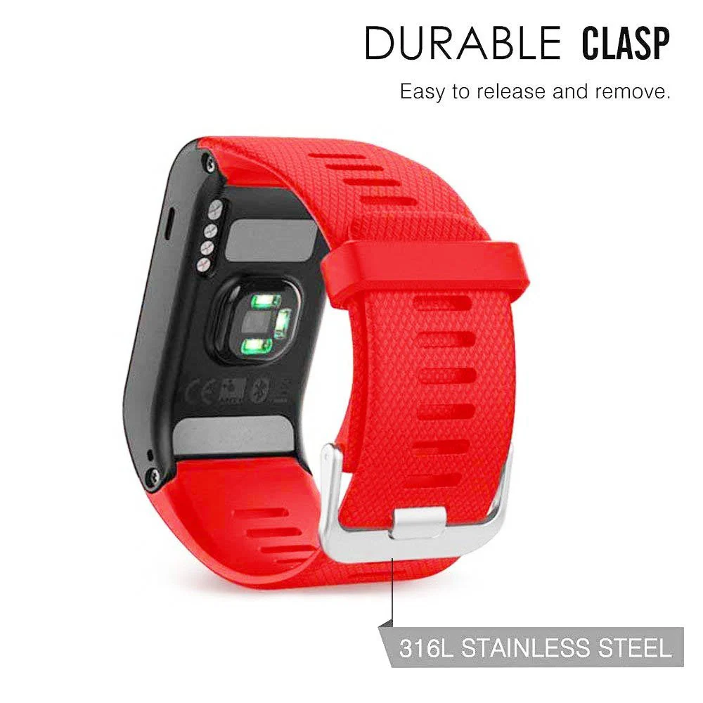 Band for Garmin Vivoactive HR Watch, Soft Silicone Wristband Replacement Band for Garmin Vivoactive HR Sports Watch Red - Image 3