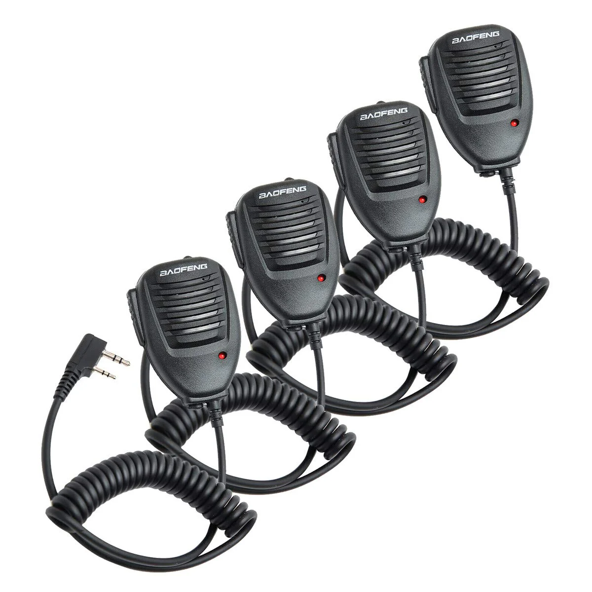 Baofeng Microphone Accessories for Ham Radio Police Walkie Talkie Speaker Mic for Baofeng UV-5R BF-F8HP 5RM UV-21R K5PLUS GM-15 Pro UV-5G Plus GM-5RH UV-17R TIDRADIO TD-H3 TD-H8 Quansheng UV-K5,4Pack Black-4Pack