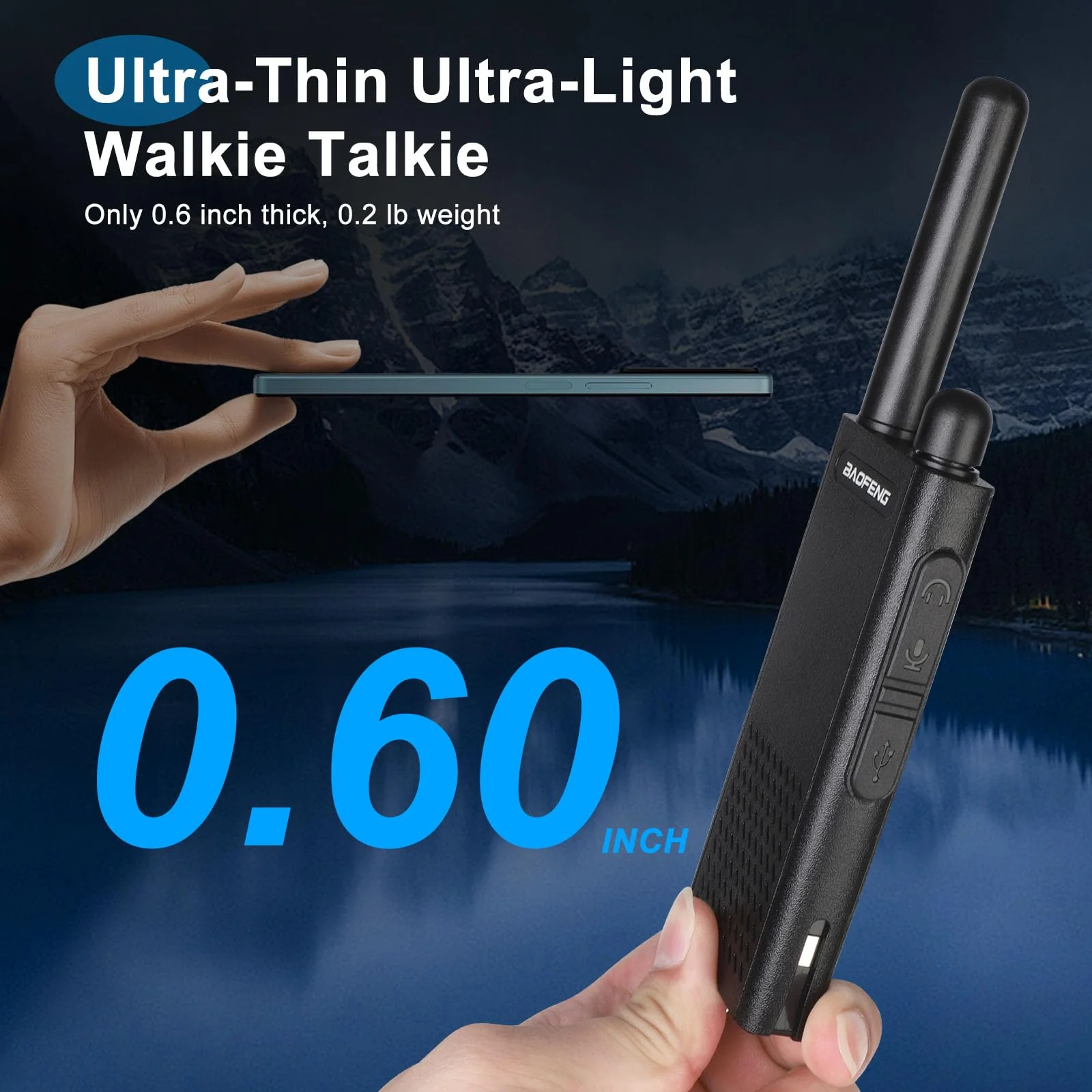 Baofeng T26 Walkie Talkies Long Range, Rechargeable Li-ion Battery 16 FRS Channel Two Way Radios with Earpieces for Adults, Handheld Mini Compact Walky Talky with Type-C Charging 2pack - Image 2