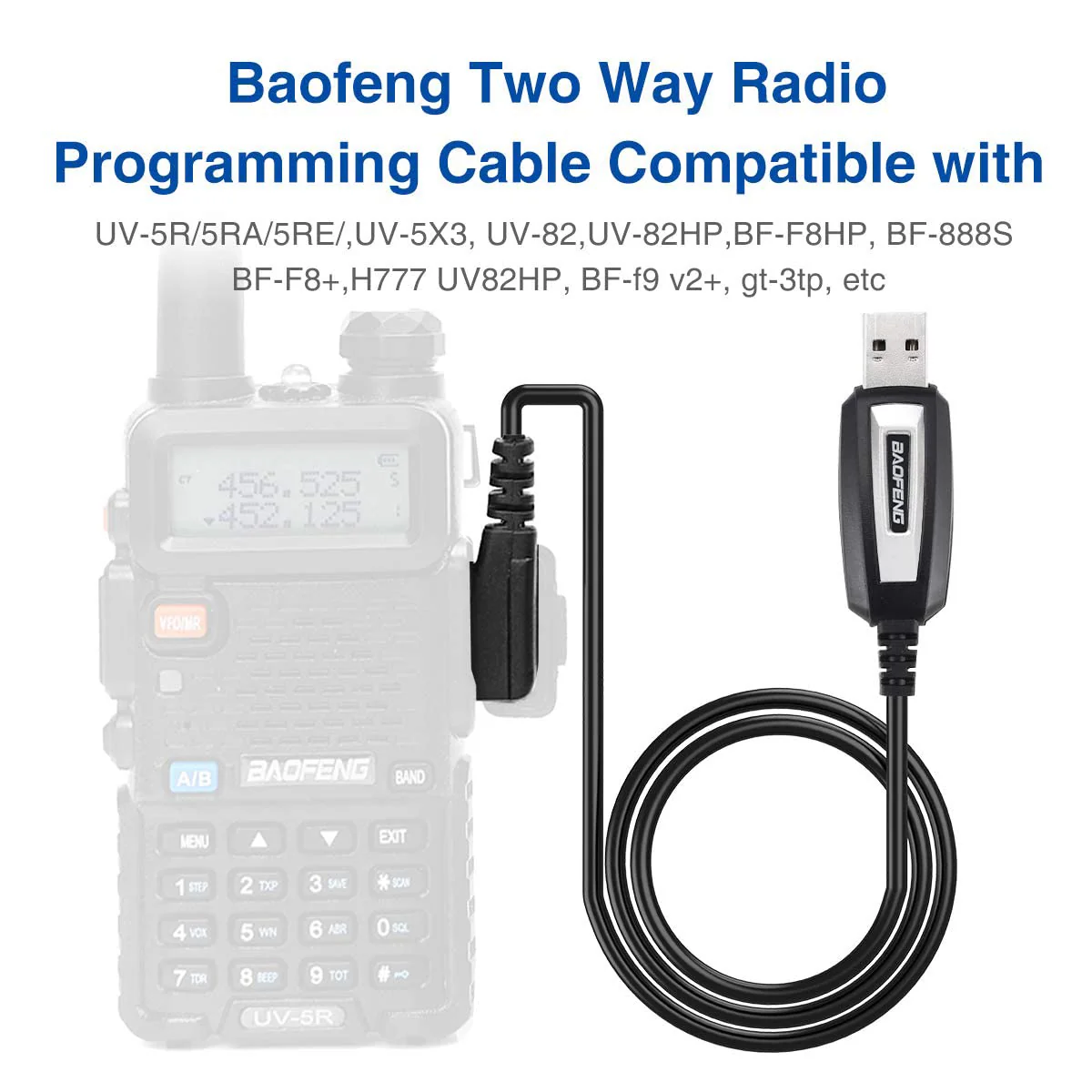 BAOFENG USB Programming Cable CH340 Chip for UV-5R BF-F8HP 5RM UV-21R GMRS UV-5G Plus GM-15PRO GM-5RH GM21 K5PLUS AR-152 UV-17R TIDRADIO TD-H3 8 Quansheng UV-K5 8 Ham Radio Black-CH340 - Image 5