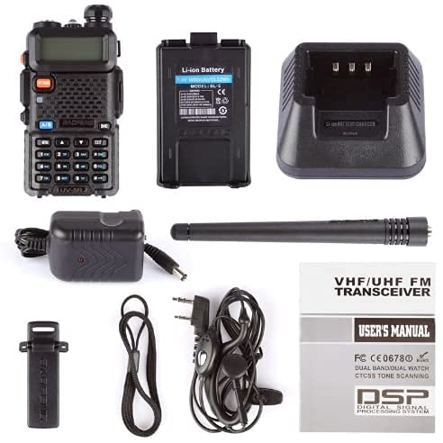 Baofeng UV-5R Two Way Radio Dual Band 144-148/420-450Mhz Walkie Talkie 1800mAh Li-ion Battery(Black) - Image 9