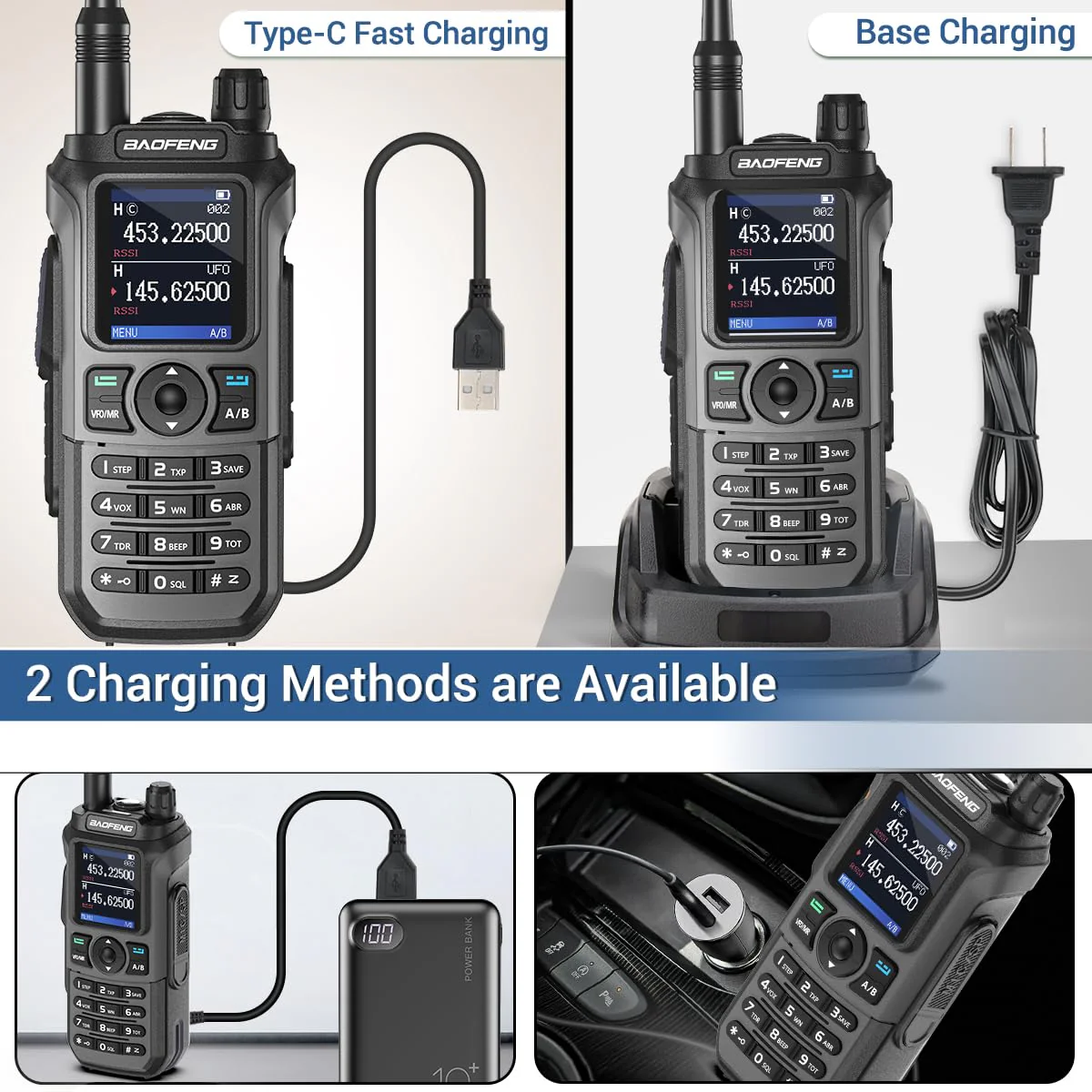 Baofeng UV-5R Upgrade Ham Radio UV-21R Dual Band Ham Radio Handheld Long Range Two Way Radio for Adults Rechargeable Walkie Talkies with VOX 999 Channels 771 High Gain Antenna Full Kit - Image 4