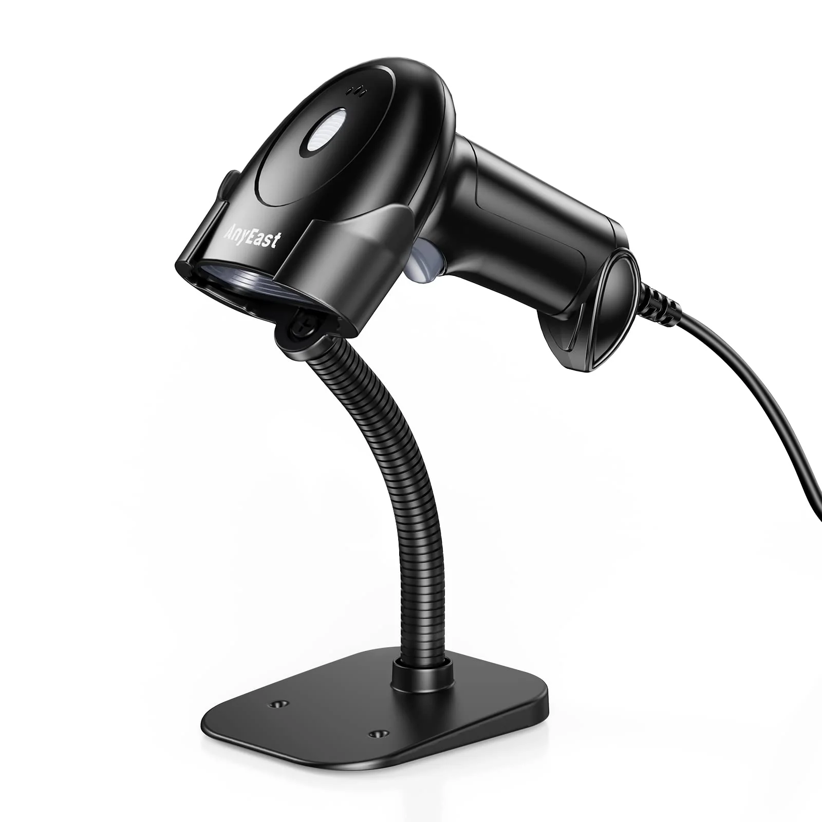 Barcode Scanner with Stand, USB Wired Inventory 2D 1D QR Code Scanners for Computer POS Support Automatic Screen Scanning, Handheld CMOS Image Bar Code Reader for Warehouse Library Supermarket
