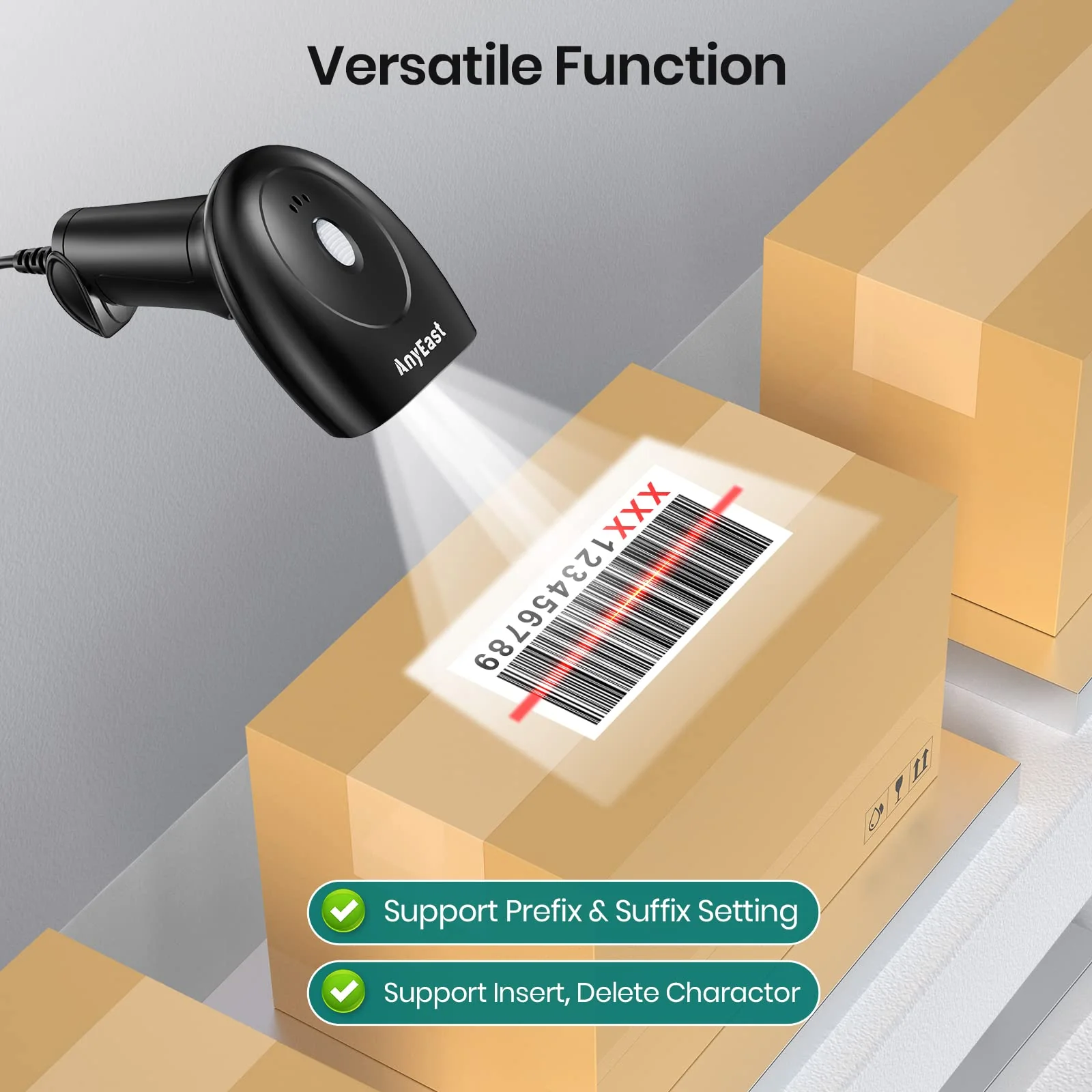 Barcode Scanner with Stand, USB Wired Inventory 2D 1D QR Code Scanners for Computer POS Support Automatic Screen Scanning, Handheld CMOS Image Bar Code Reader for Warehouse Library Supermarket - Image 7