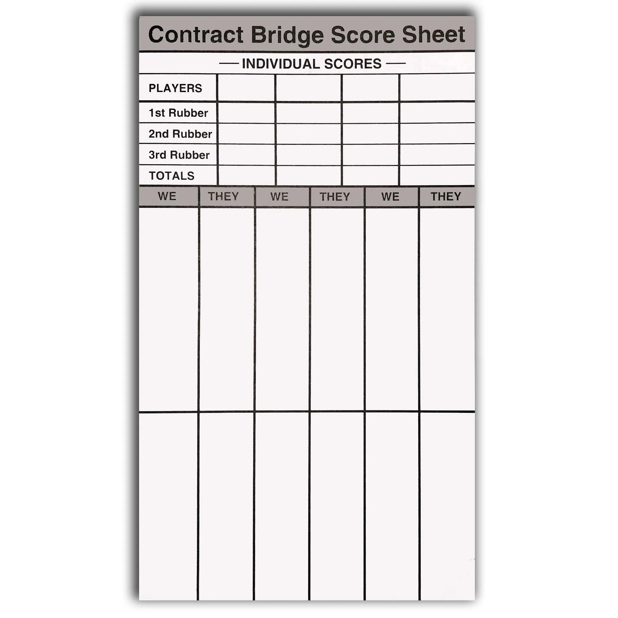 Baron Barclay Bridge Score Pads with Scoring Rules on Inside Covers: 360 Sheets Total-Double Sided Score Sheets for Contract/Rubber/Party Bridge Sized 4" x 7" (30 Sheets Per Pad, 6 Pads Per Pack)