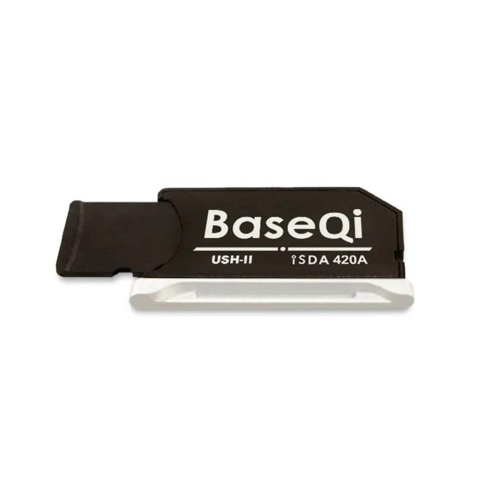 BASEQI UHS-II Aluminum microSD Adapter for 2021 M1 MacBook Pro 14 & 16” (Silver) Silver - Image 2