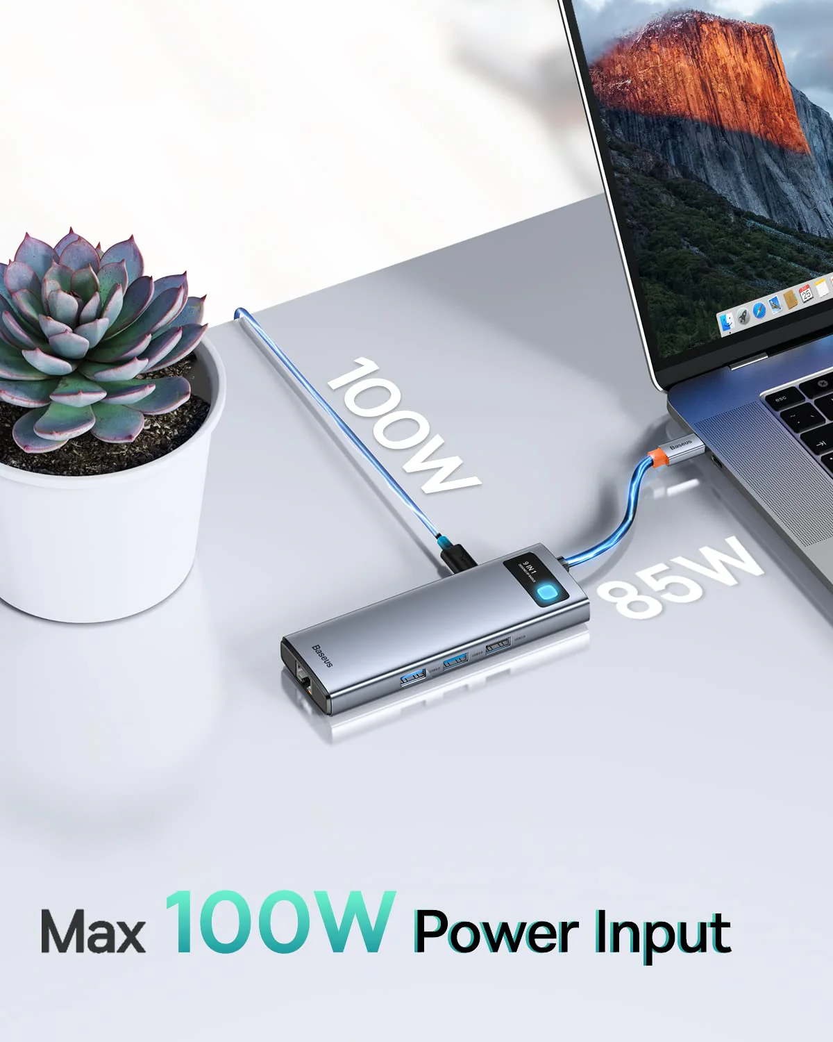 Baseus Laptop Docking Station Dual Monitor 4K@120Hz, 9 in 1 USB C Hub with 2 HDMI, 1000Mbps LAN, 100W PD, 3 USB, SD Card Reader, USB C Dock Compatible with iPhone 15/Mac/Dell/HP/Surface/Steam Deck - Image 5