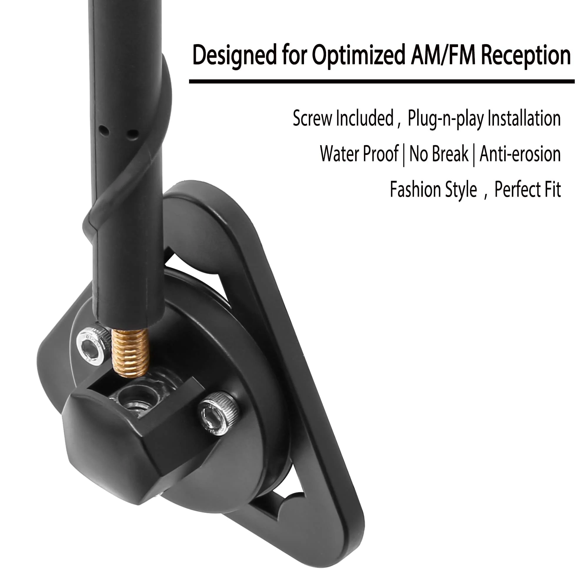 BASIKER Antenna for Jeep Wrangler Gladiator JL JK JT Rubicon Sahara 2007-2024, Short Jeep Wrangler Unlimited Sport 4xe Willys Mojave Antenna Replacement, 7 Inch Jeep Wrangler Gladiator Accessories Compatible with J eep Wrangler - Image 4