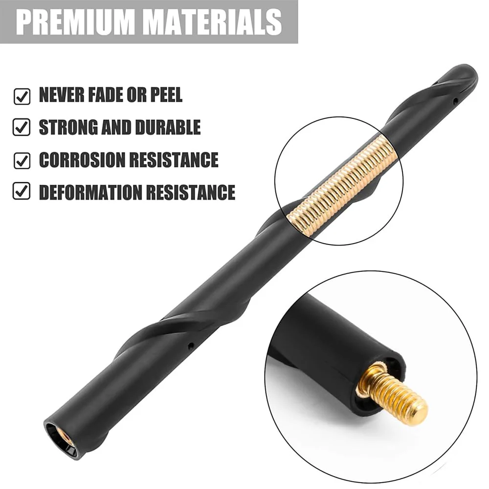 BASIKER Antenna for Jeep Wrangler Gladiator JL JK JT Rubicon Sahara 2007-2024, Short Jeep Wrangler Unlimited Sport 4xe Willys Mojave Antenna Replacement, 7 Inch Jeep Wrangler Gladiator Accessories Compatible with J eep Wrangler - Image 6