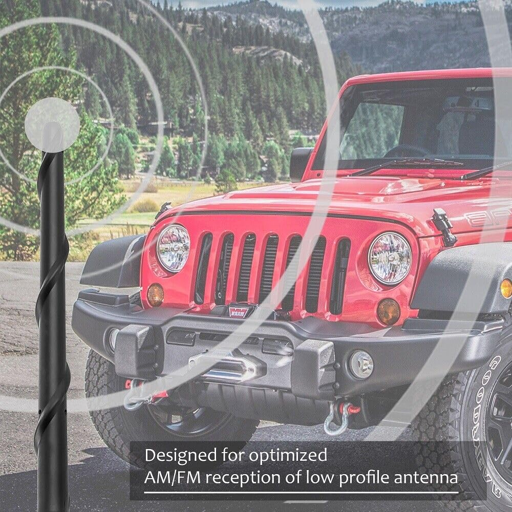 BASIKER Antenna for Jeep Wrangler Gladiator JL JK JT Rubicon Sahara 2007-2024, Short Jeep Wrangler Unlimited Sport 4xe Willys Mojave Antenna Replacement, 7 Inch Jeep Wrangler Gladiator Accessories Compatible with J eep Wrangler - Image 7