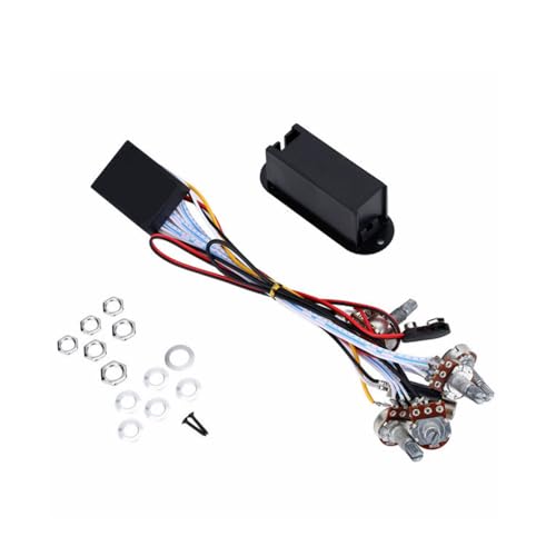 Bass Guitar Preamp 3 Band EQ Active Circuit, Dual Potentiometer Tone Control with Noise Reduction for Pickup Volume Balance DIY Installation Kit
