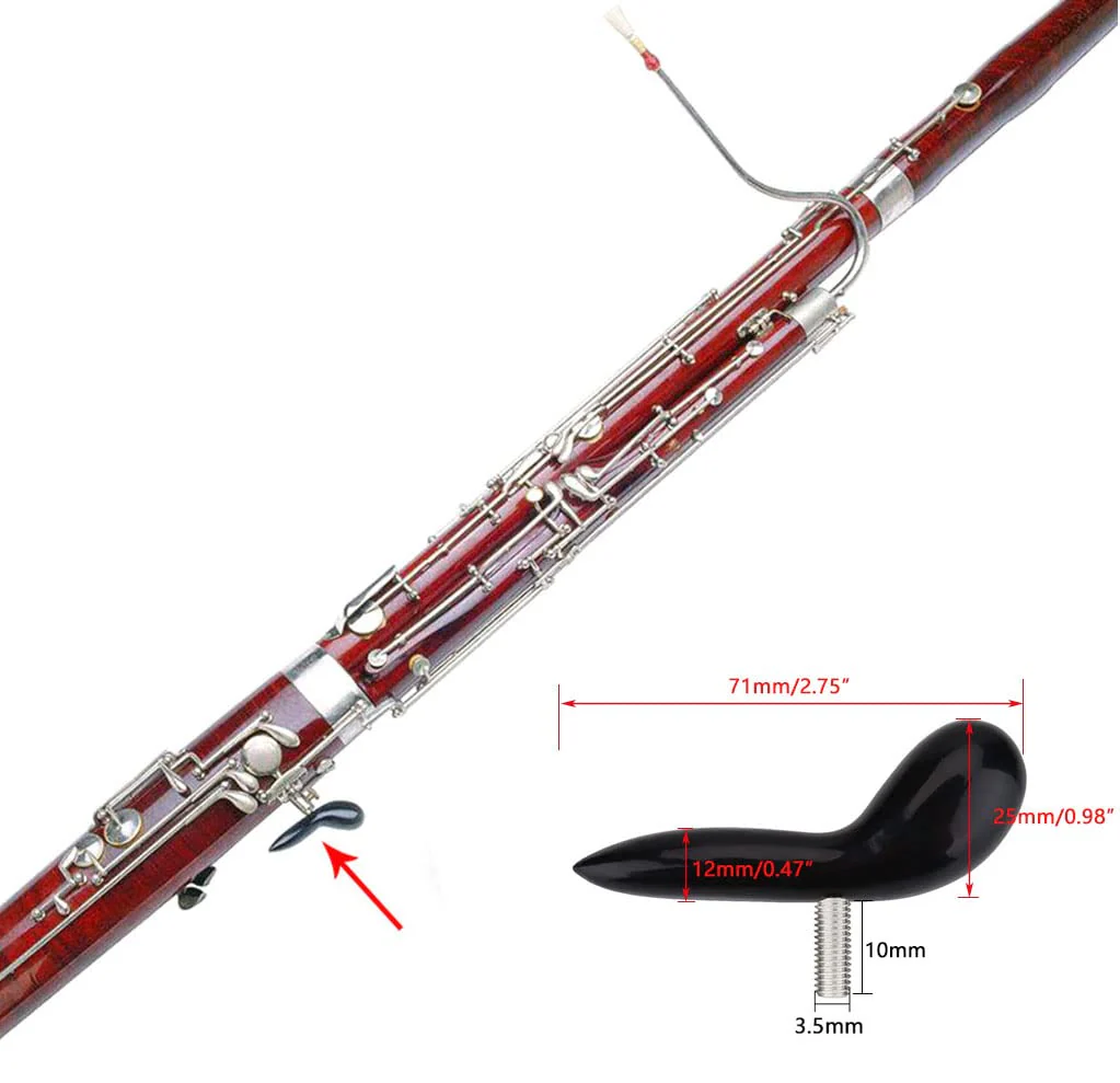 Bassoon Hand Saddle Rest Holder Thumb Rest Bassoon Instrument Parts Accessories Plastic Black - Image 5
