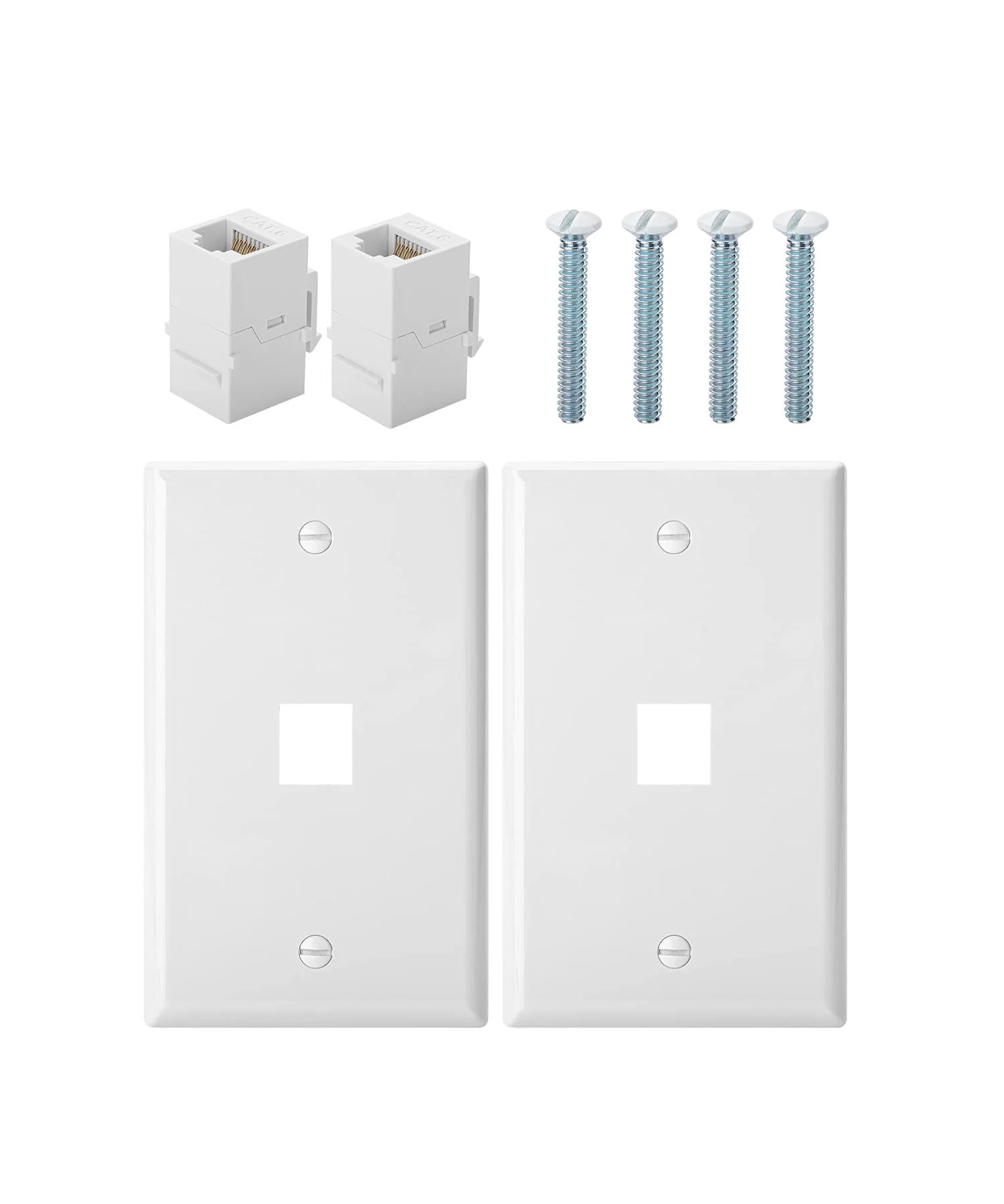 Bates- 1 Port Ethernet Wall Plate, 2 Pack, Ethernet Wall Outlet, RJ45 Wall Plate, Ethernet Wall Jack, Cat 6 Wall Plate and Jack, Ethernet Outlet, Cat6 Wall Plate, Network Wall Plate, Cat 5 Wall Plate