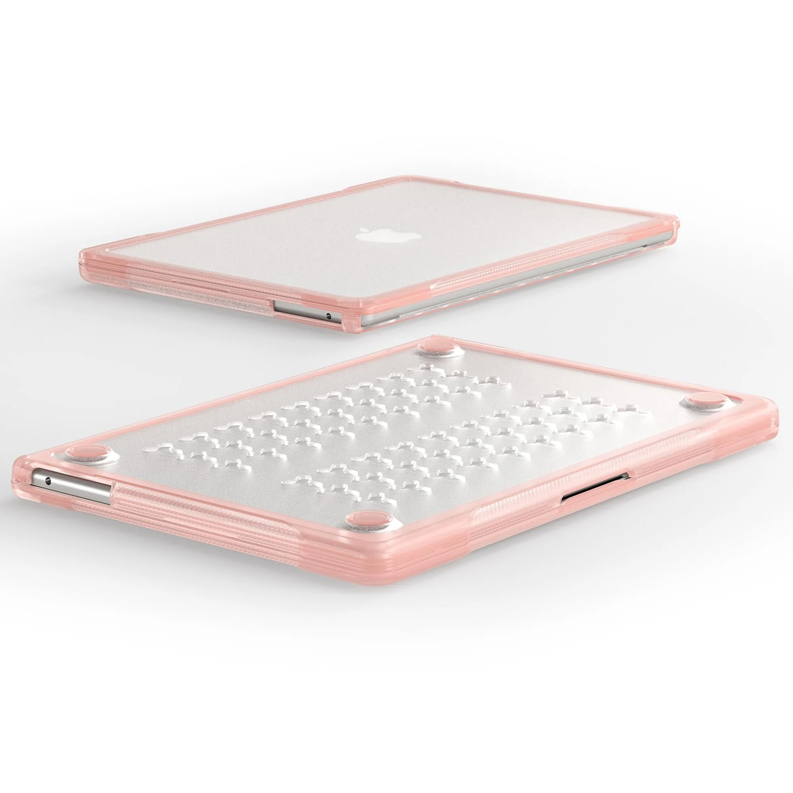 Batianda Ultimate Protection Case for M3 MacBook Air 13.6 inch 2022 2024 Model A2681 A3113 Matte Bling Transparent Surface Carbon Fiber Edges Shockproof Anti-Scratch and Anti-Fingerprint, Peach Pink - Image 5