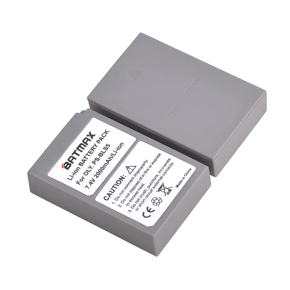 Batmax 2000mAh 2Pcs BLS-5 BLS-50 PS-BLS5 Battery + LED Dual USB Charger for Olympus BLS-5 E-PL2,E-PL5,E-PL6,E-PL7,E-PL8, E-PL9, E-PL10,E-PM2,OM-D E-M10,E-M10 Mark II,III,E-M10 IV,Stylus1 Cameras - Image 3