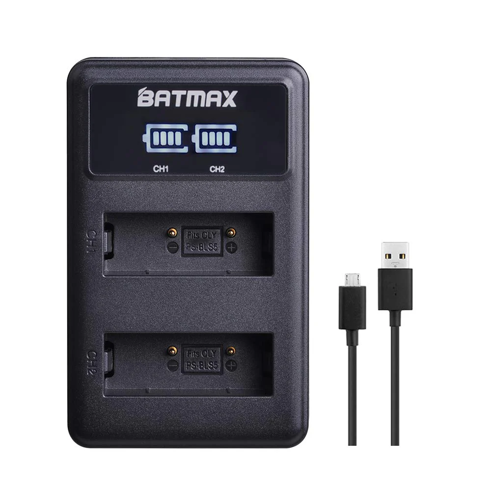 Batmax 2000mAh 2Pcs BLS-5 BLS-50 PS-BLS5 Battery + LED Dual USB Charger for Olympus BLS-5 E-PL2,E-PL5,E-PL6,E-PL7,E-PL8, E-PL9, E-PL10,E-PM2,OM-D E-M10,E-M10 Mark II,III,E-M10 IV,Stylus1 Cameras - Image 6