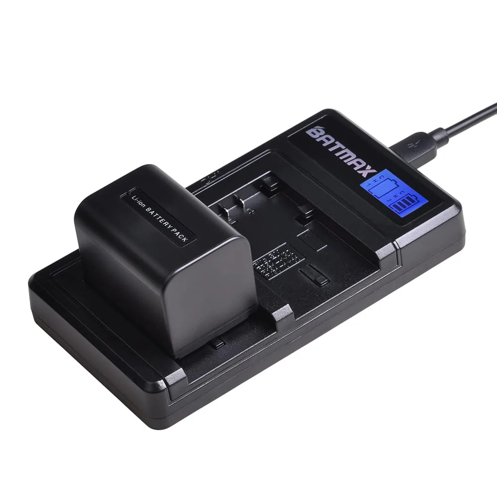 Batmax 2Pcs 2500mAh NP-FV70 Battery + LCD USB Charger for Sony HDR-CX190 HDR-CX200 HDR-CX210 HDR-CX220 HDR-CX230 HDR-CX580V HDR-PJ380 HDR-PJ430V HDR-PJ760V HDR-PV790V HDR-TD20V HDR-TD30V Handycams - Image 5
