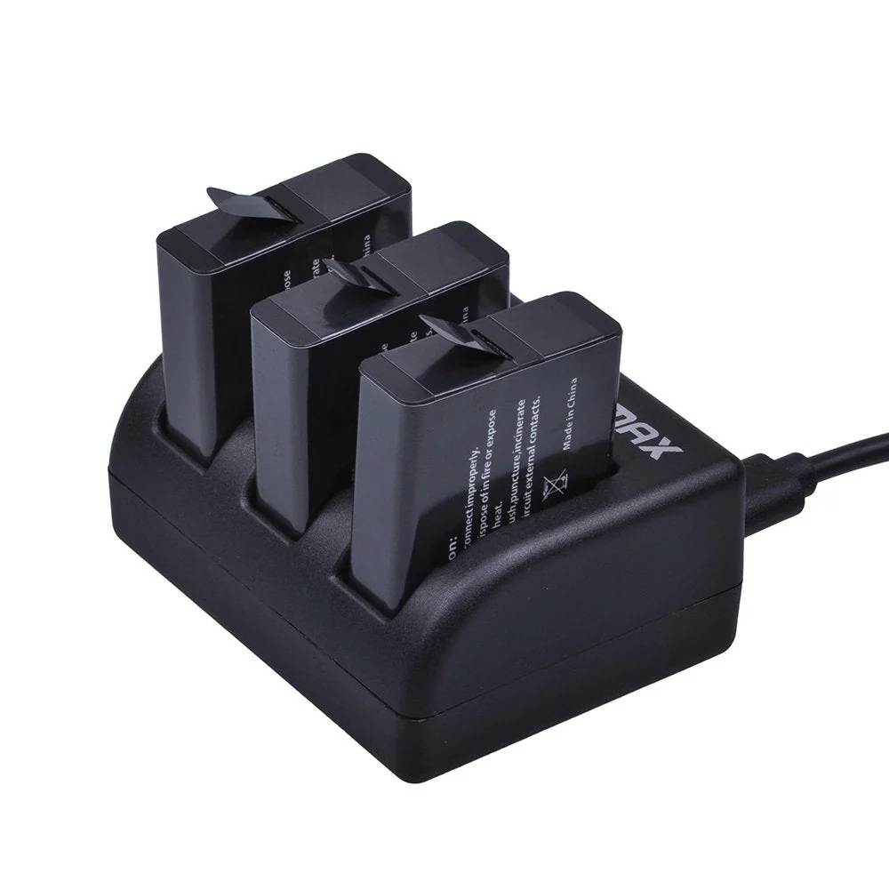 Batmax GoPro Hero 5/6/7/8 Replacement Batteries (3 Pack) + 3-Slots USB Charger with Tpye C Port for GoPro Hero 5 Hero 6 Hero 7 Black Gopro 2018 (Fully Compatible with Original) - Image 2