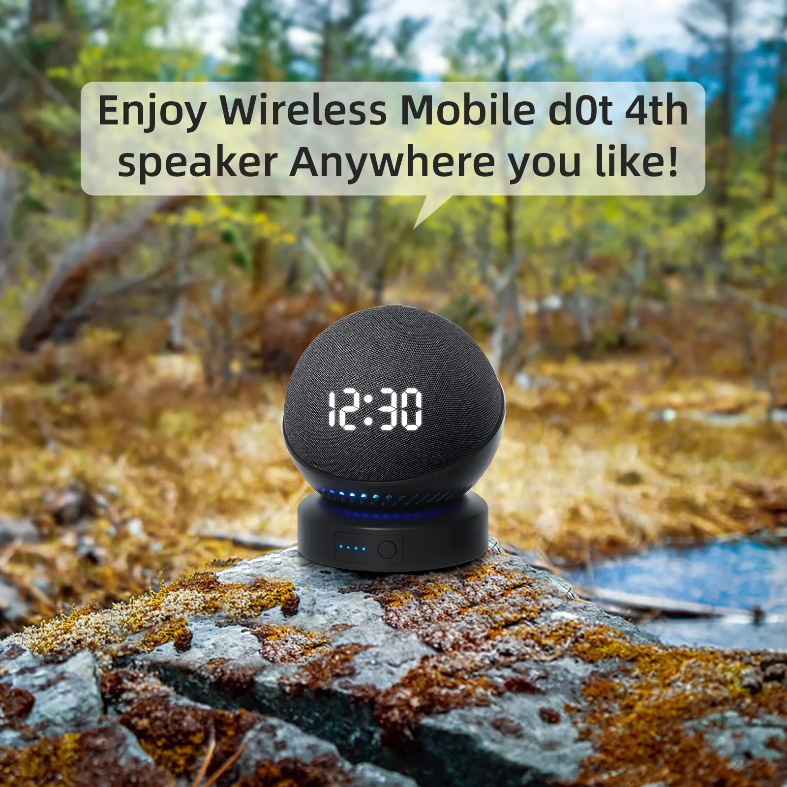 Battery Base for D0/t 4th & 5th Generation Portable D0/t 5TH Gen and Google Nest WiFi Battery Base Stand, Not Including The Speaker (black) black - Image 3