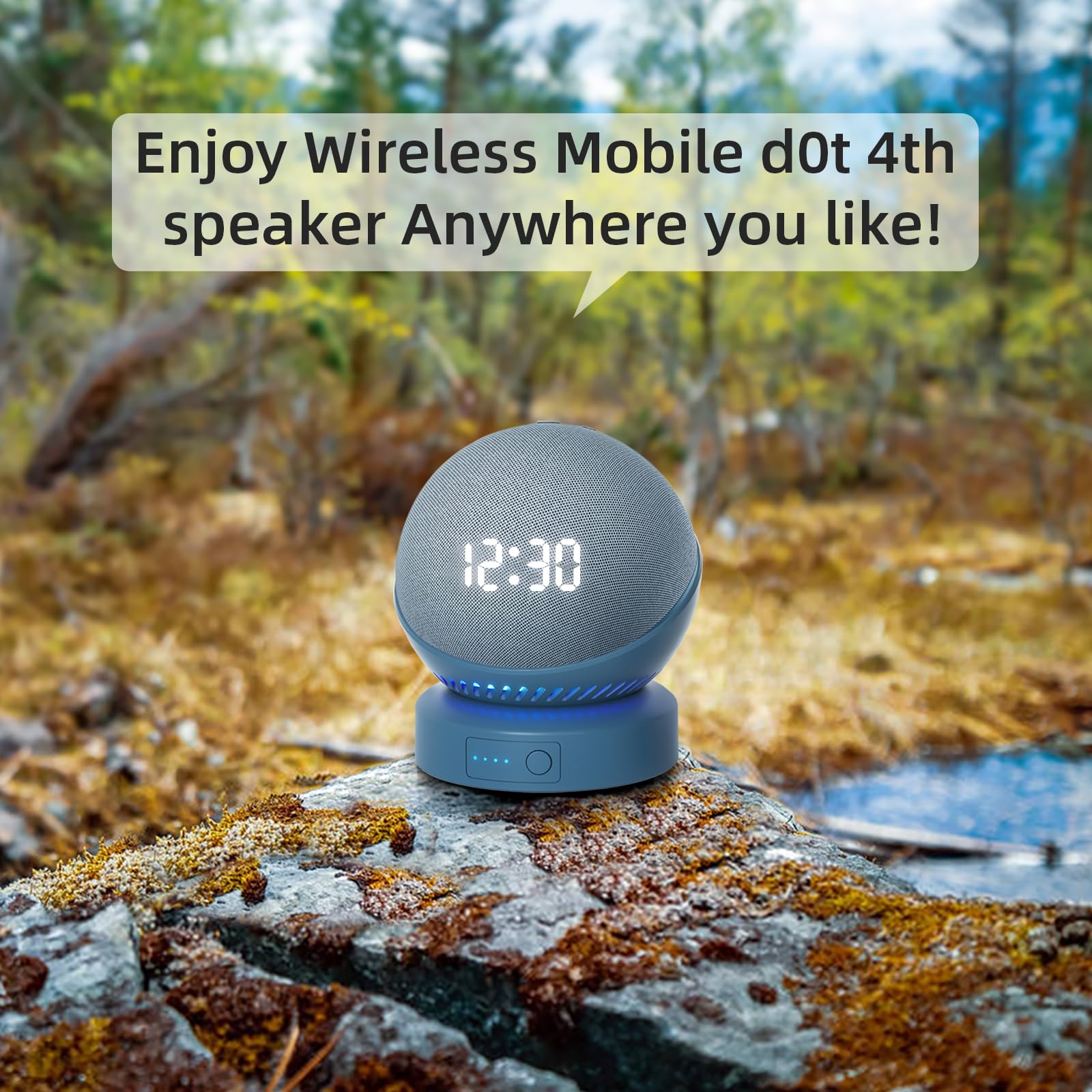 Battery Base for D0/t 4th & 5th Generation Portable D0/t 5TH Gen and Google Nest WiFi Battery Base Stand, Not Including The Speaker (blue) blue - Image 3