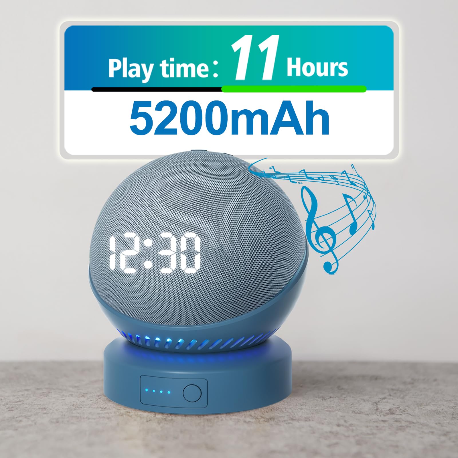 Battery Base for D0/t 4th & 5th Generation Portable D0/t 5TH Gen and Google Nest WiFi Battery Base Stand, Not Including The Speaker (blue) blue - Image 4