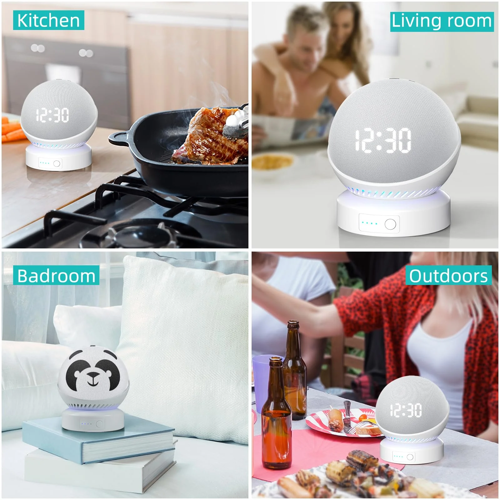 Battery Base for D0/t 4th & 5th Generation Portable D0/t 5TH Gen and Google Nest WiFi Battery Base Stand, Not Including The Speaker (white) white - Image 5